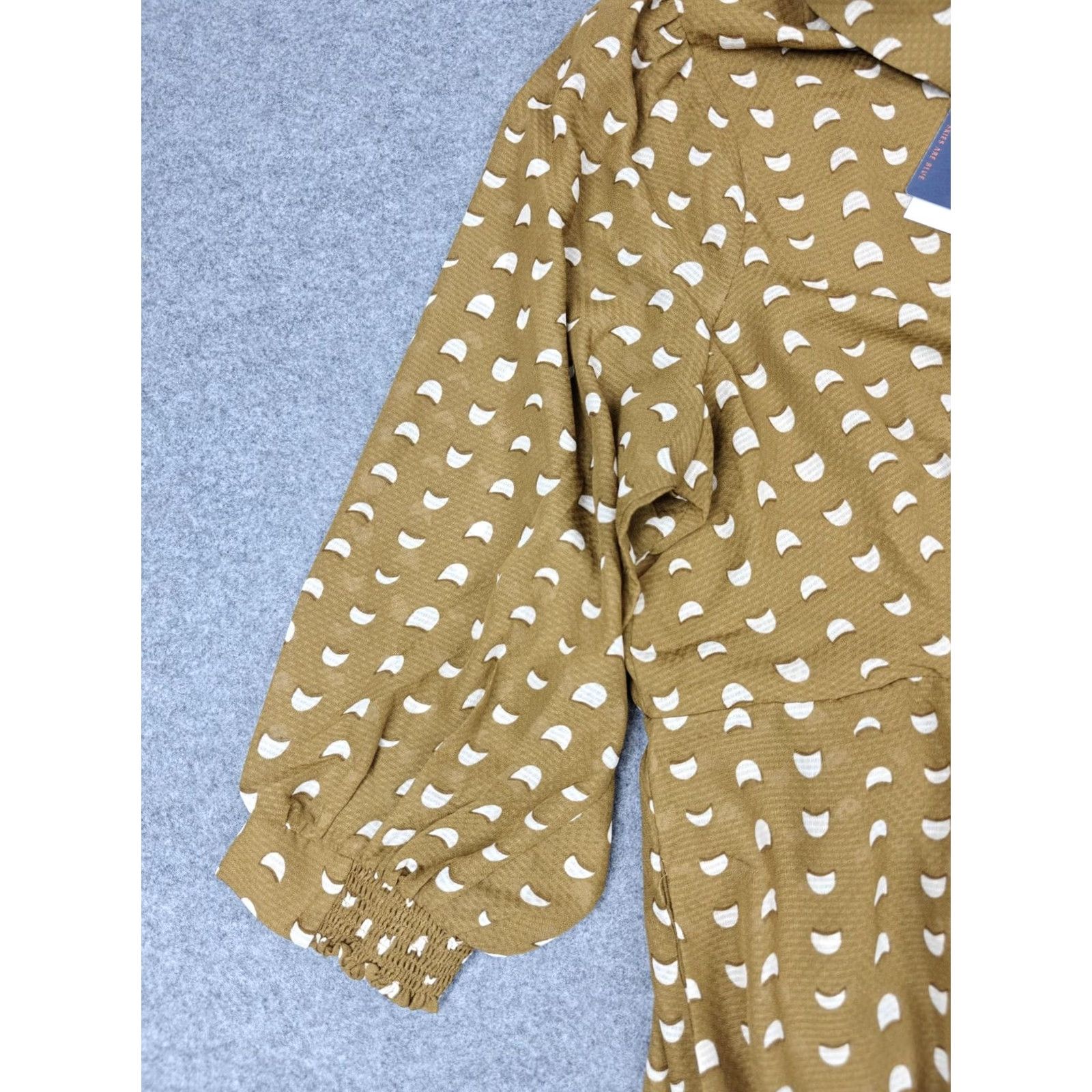 Vintage Skies Are Blue Shirt Dress Womens 2X Green Geometric Fit & Flare Long Sleeve New Size XXL / US 16-18 / IT 52-54 - 3 Thumbnail