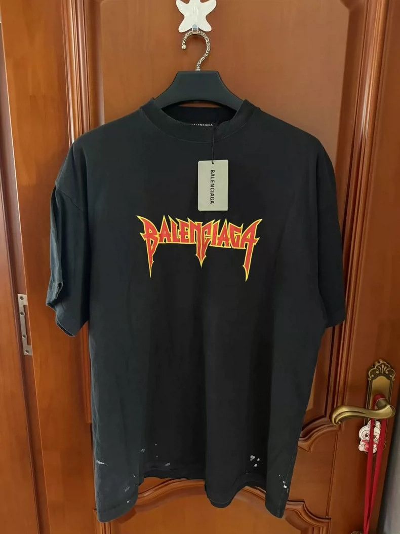 Balenciaga Balenciaga Flame Splatter Short Sleeve Size US S / EU 44-46 / 1 - 1 Thumbnail