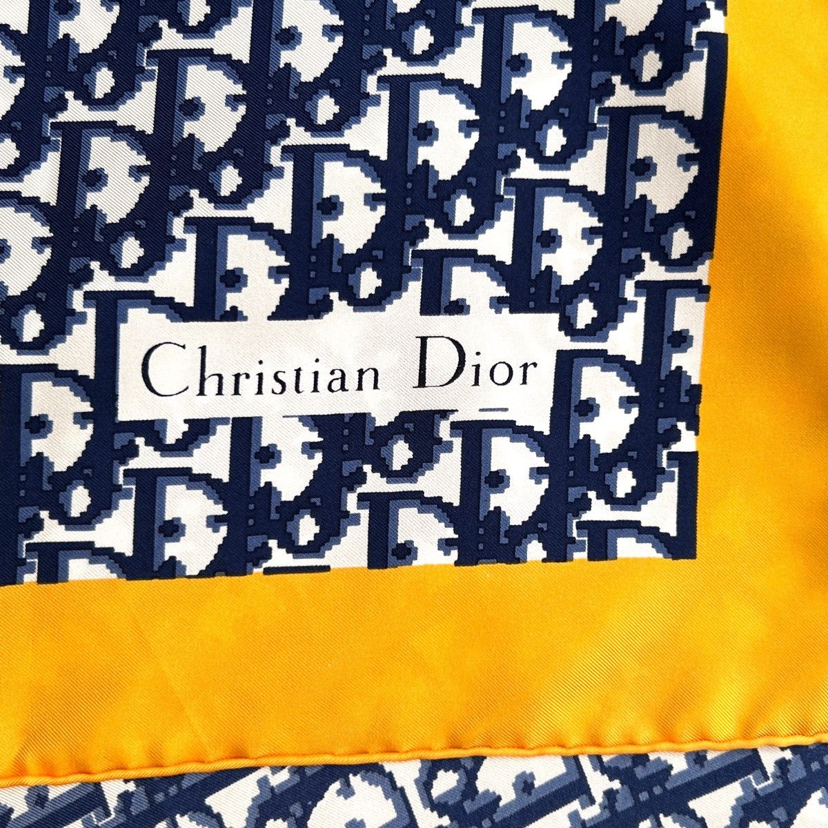 Vintage Blue Silk Christian Dior Scarf