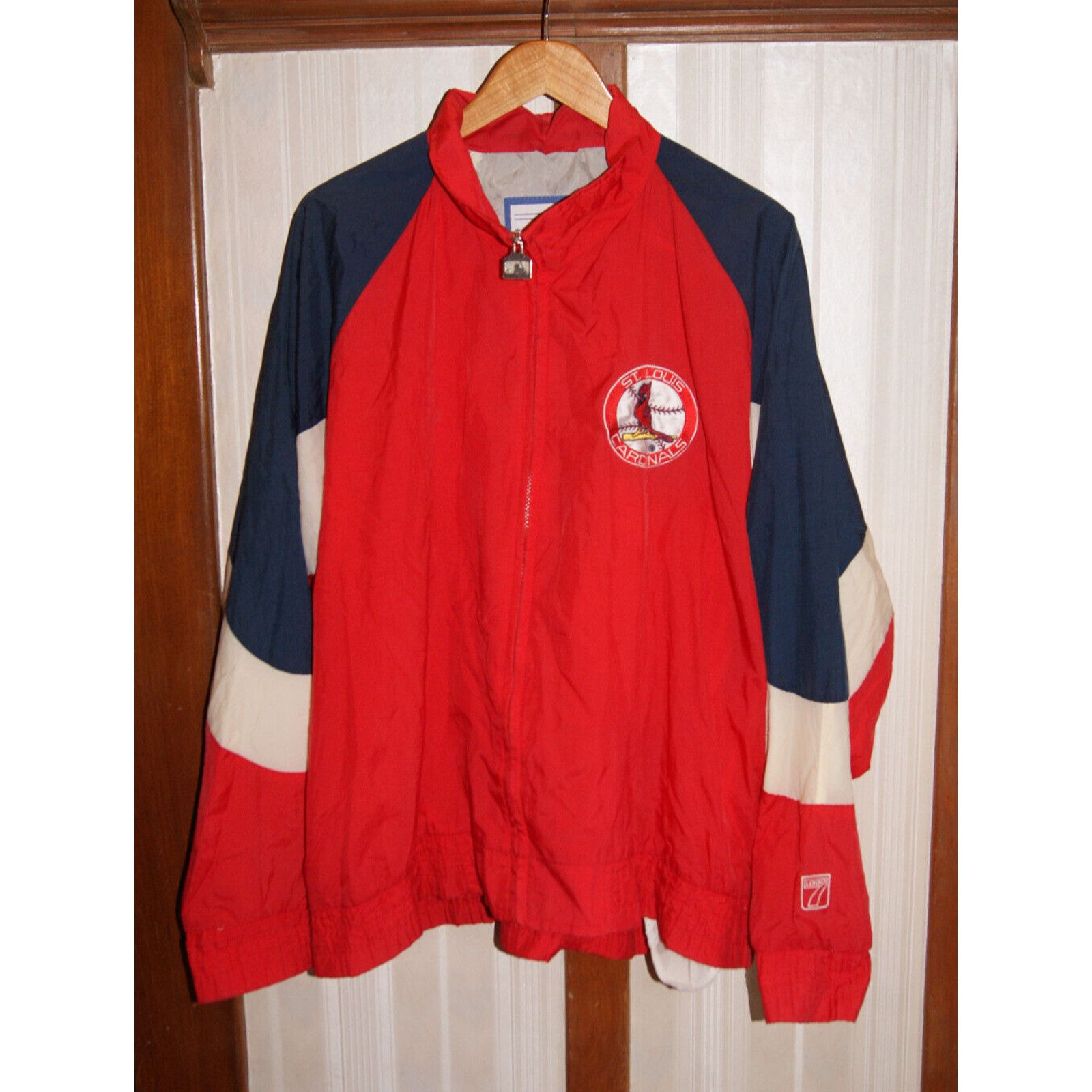 Logo 7 St Louis Cardinal Vtg Logo 7 L Windbreaker Jacket Colorblock Size US L / EU 52-54 / 3 - 3 Thumbnail