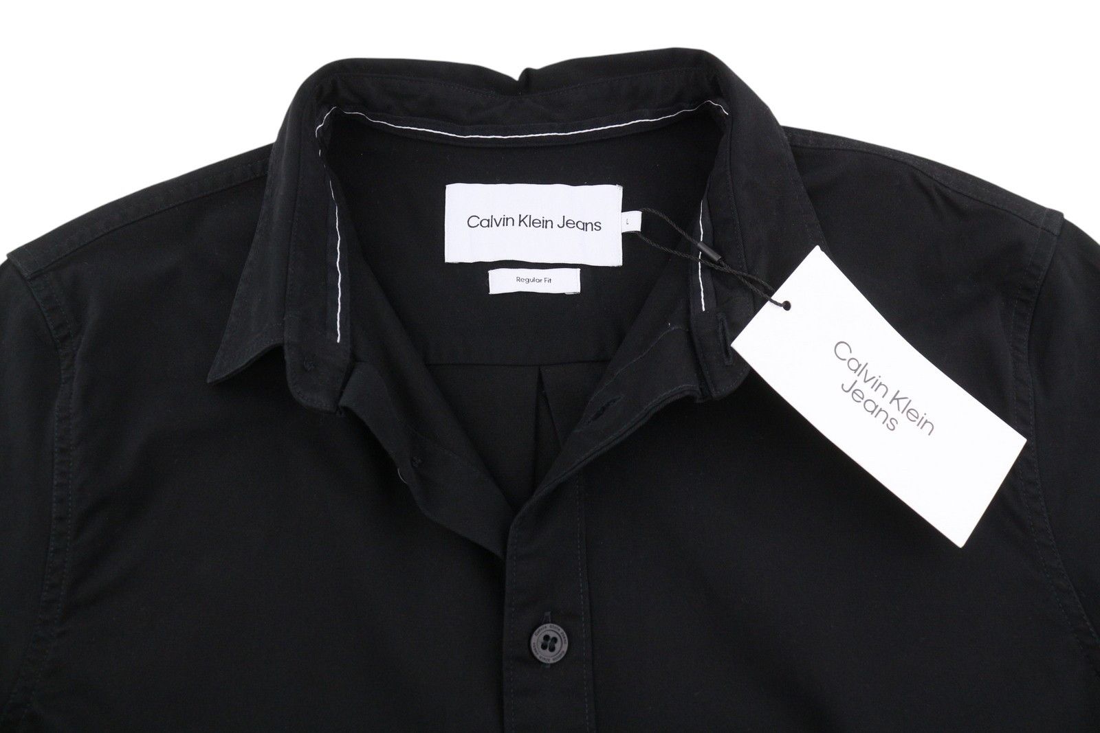 Calvin Klein L Black Regular Spread Neck 87678 Size US L / EU 52-54 / 3 - 4 Thumbnail