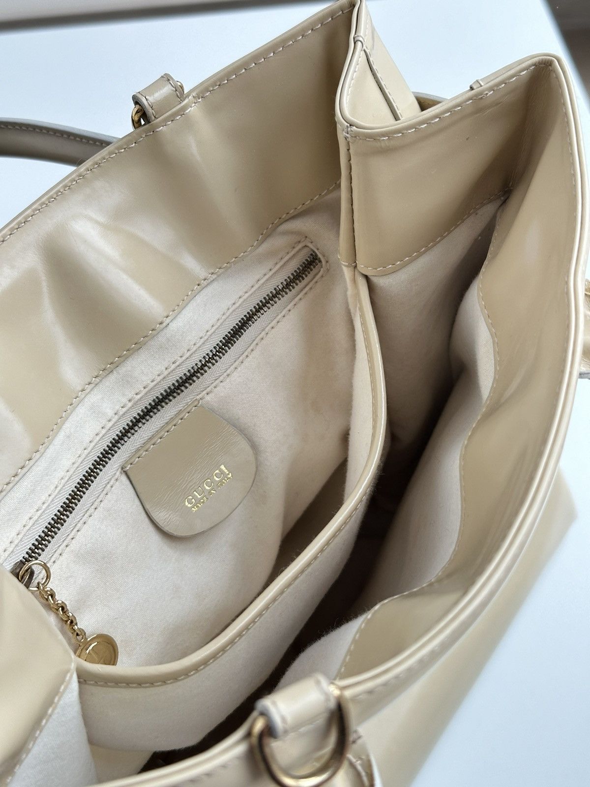 Gucci Vintage Gucci Leather Beige Shoulder Hand bag 000 2404 0503 Size ONE SIZE - 19 Thumbnail
