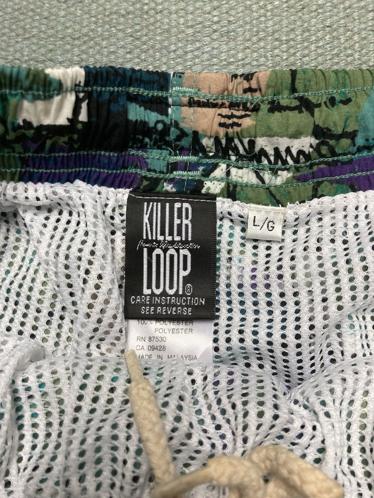 Vintage Swim shorts trunks killer loop abstract art over print large Size US 30 / EU 46 - 4 Thumbnail