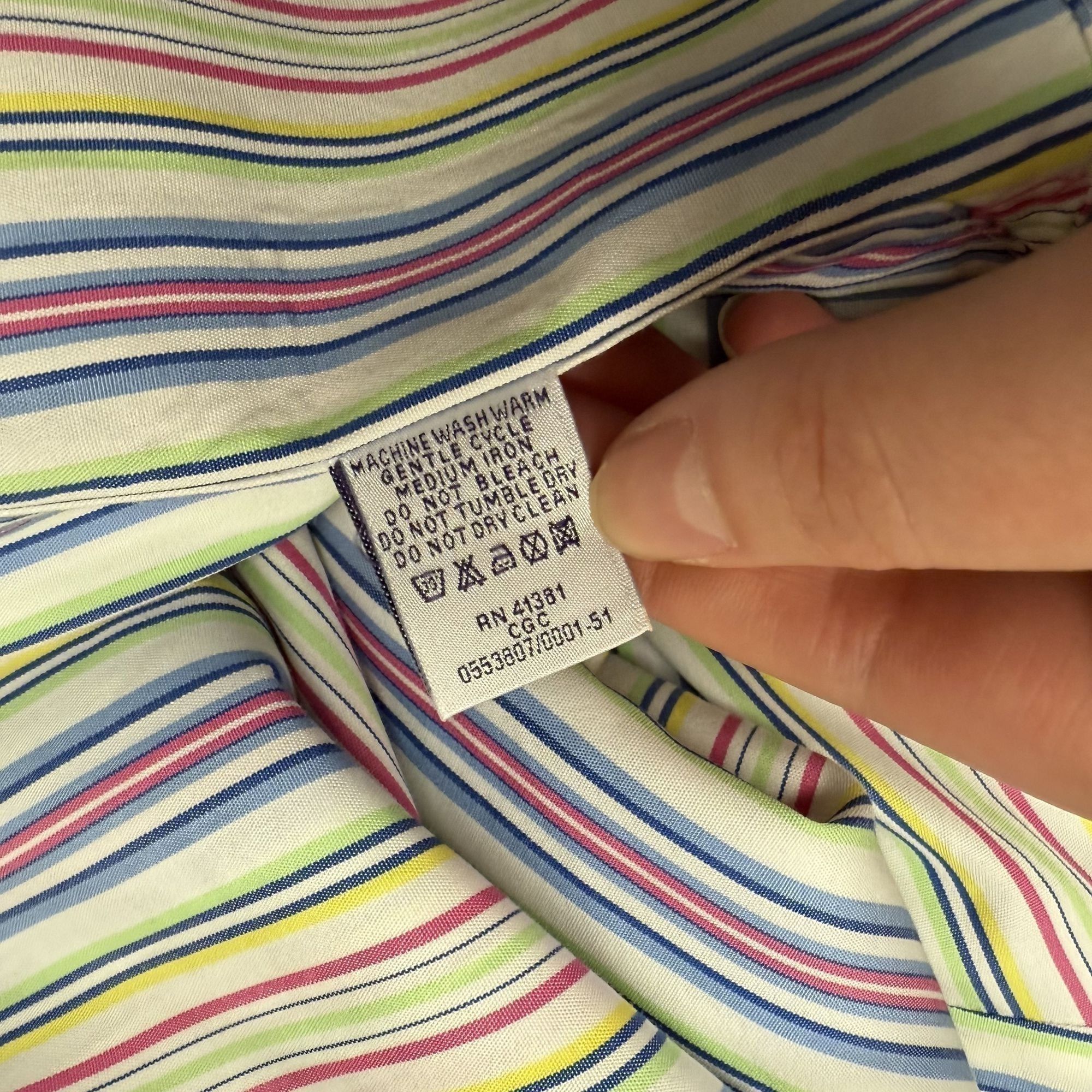 Ralph Lauren Purple Label Vtg Ralph Lauren Italy PURPLE LABEL RAINBOW Stripe Shirt Size US XL / EU 56 / 4 - 13 Thumbnail