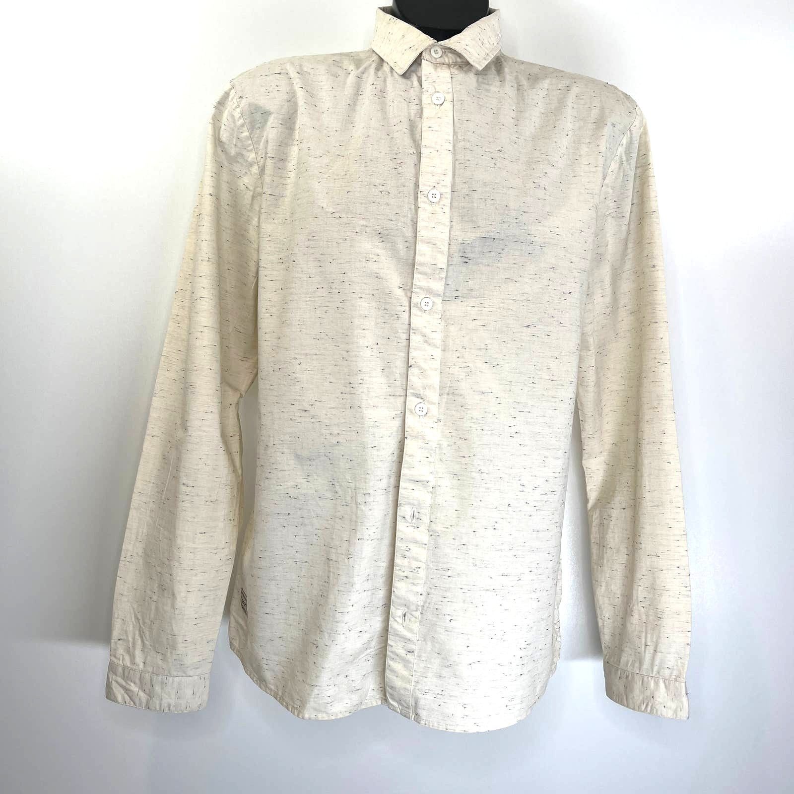 RVLT RVLT Revolution Button Down Shirt Long Sleeve Cream Size US L / EU 52-54 / 3 - 9 Thumbnail