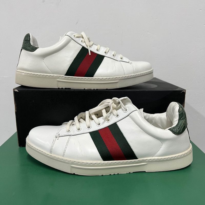 Gucci Gucci Ace Leather Low-Top Sneakers - White Size US 9.5 / EU 42-43 - 8 Thumbnail