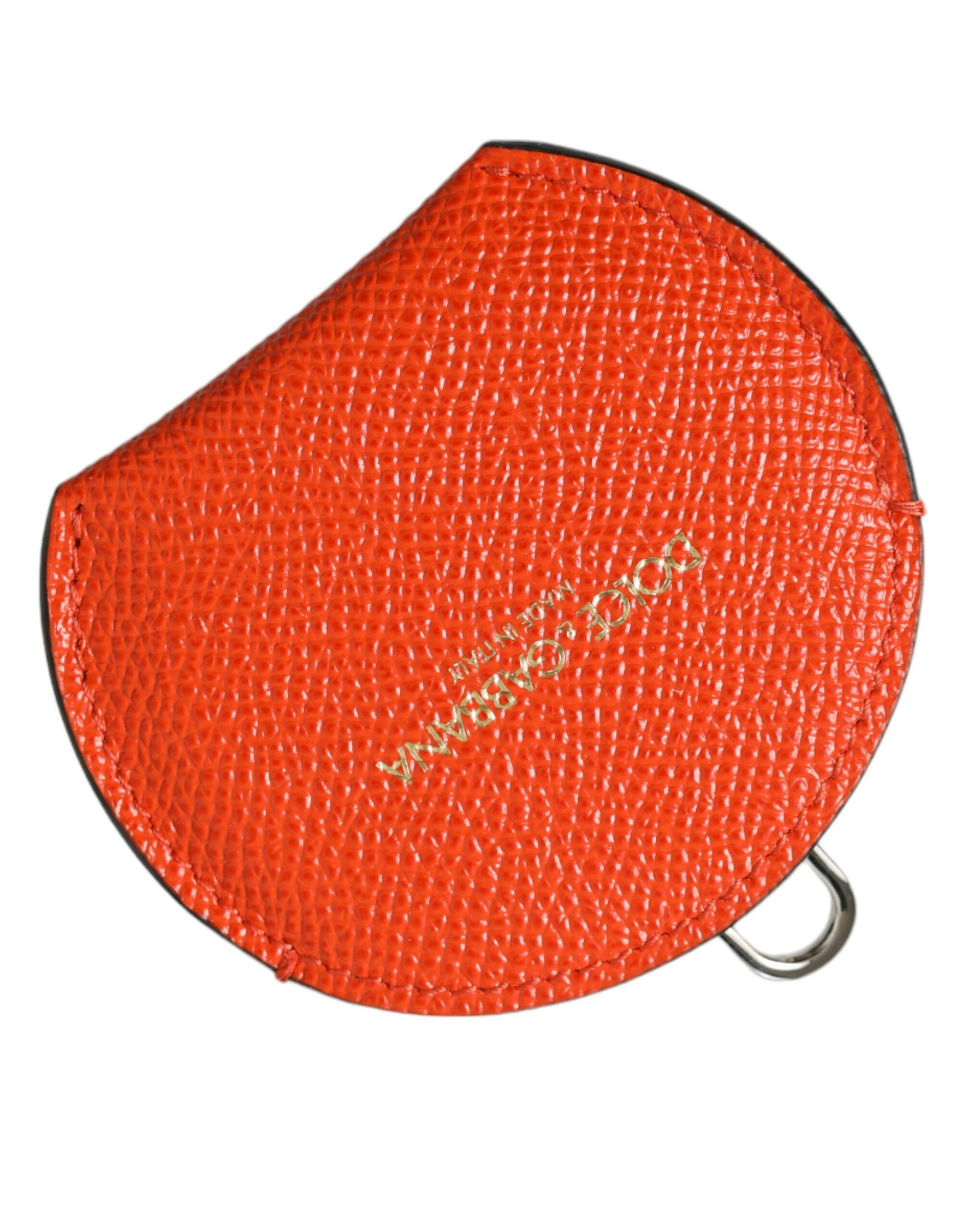 Dolce & Gabbana Elegant Orange Leather Mirror Women's Holder Size ONE SIZE - 1 Thumbnail