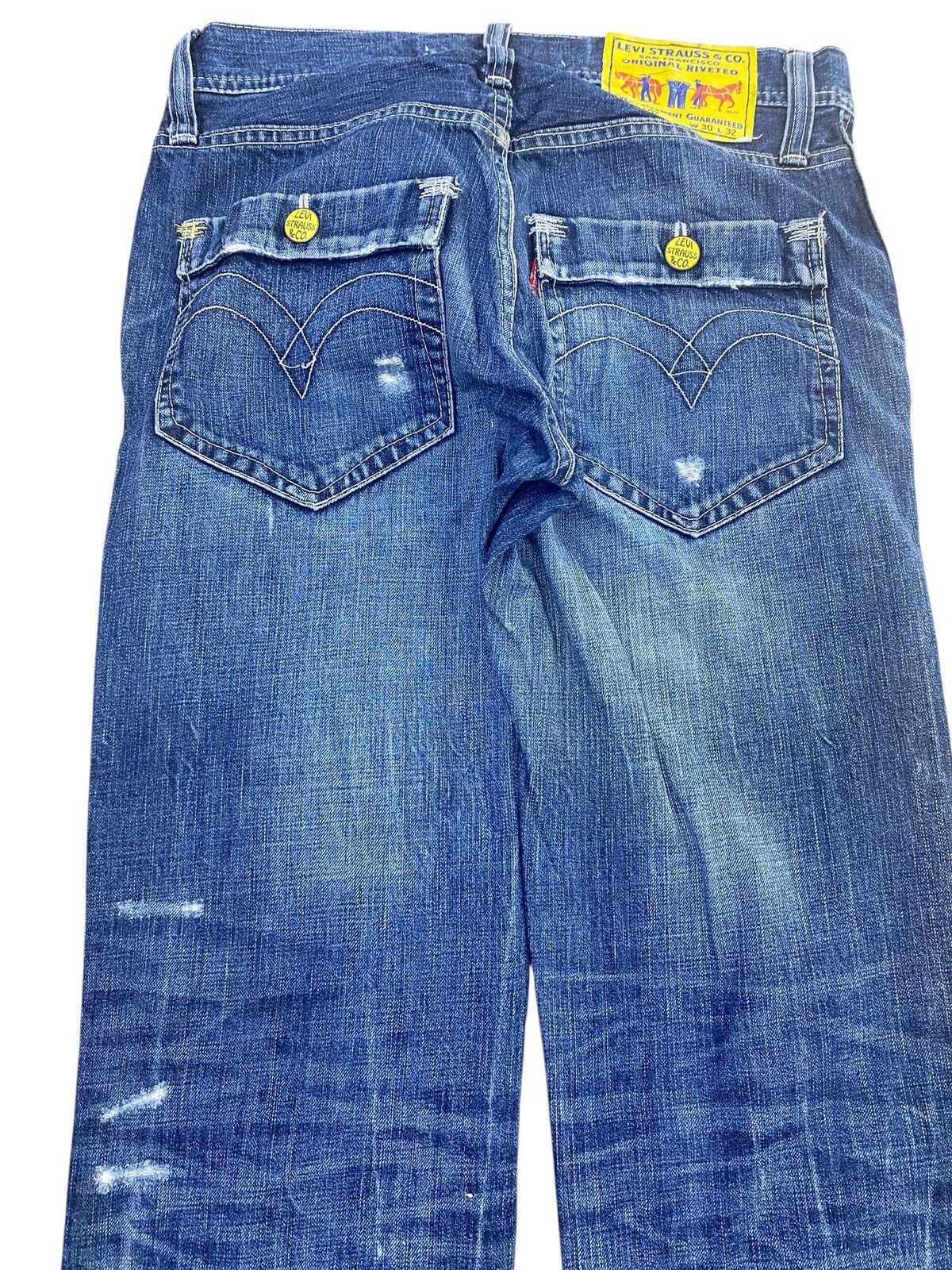 Levi's Levi’s Blue Wash Distressed Style Wide Leg Jeans Size US 31 - 4 Thumbnail