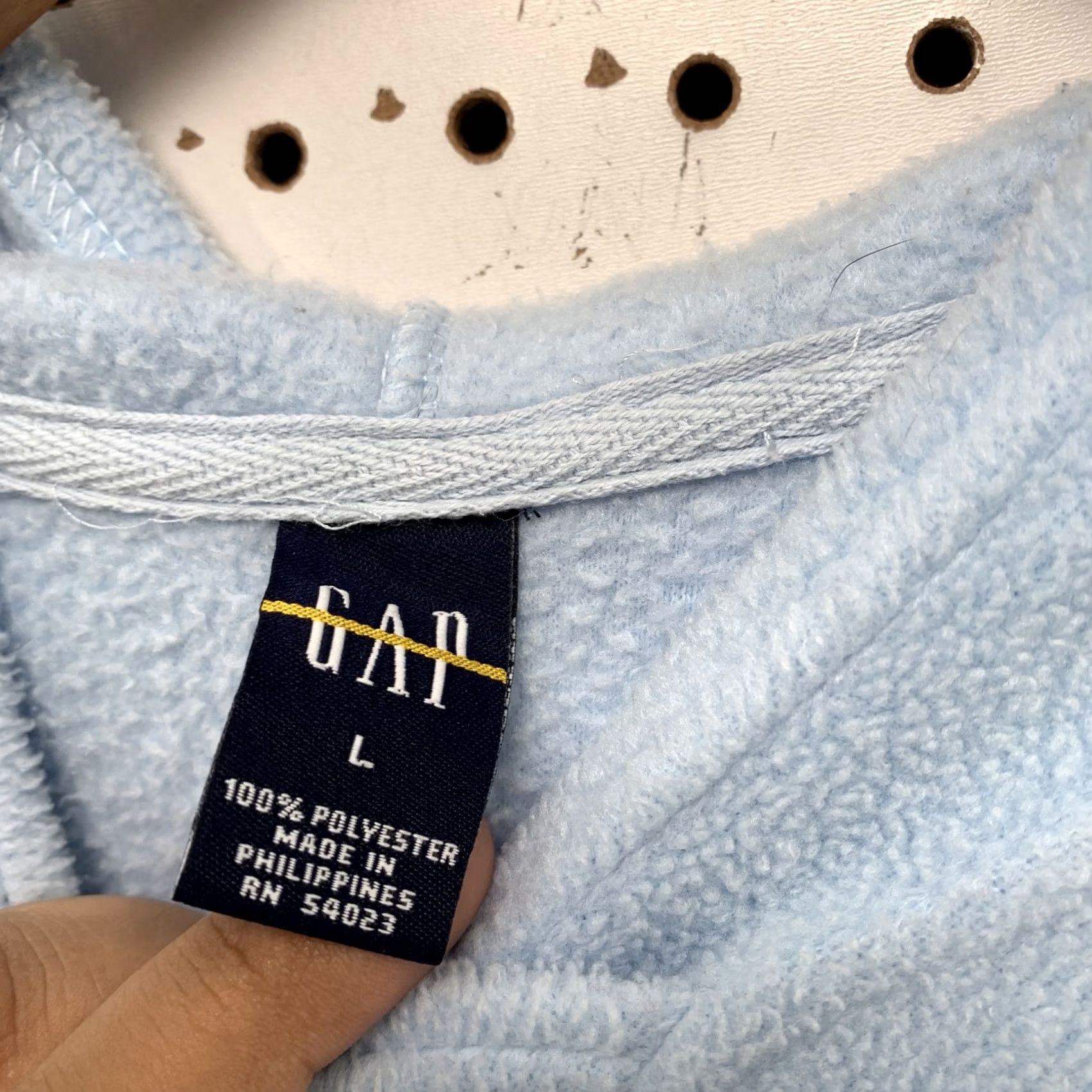 Gap VINTAGE Gap Hoodie Sweatshirt Women Large Fleece Light Blue Long Sleeve Pullover Size L / US 10 / IT 46 - 3 Thumbnail