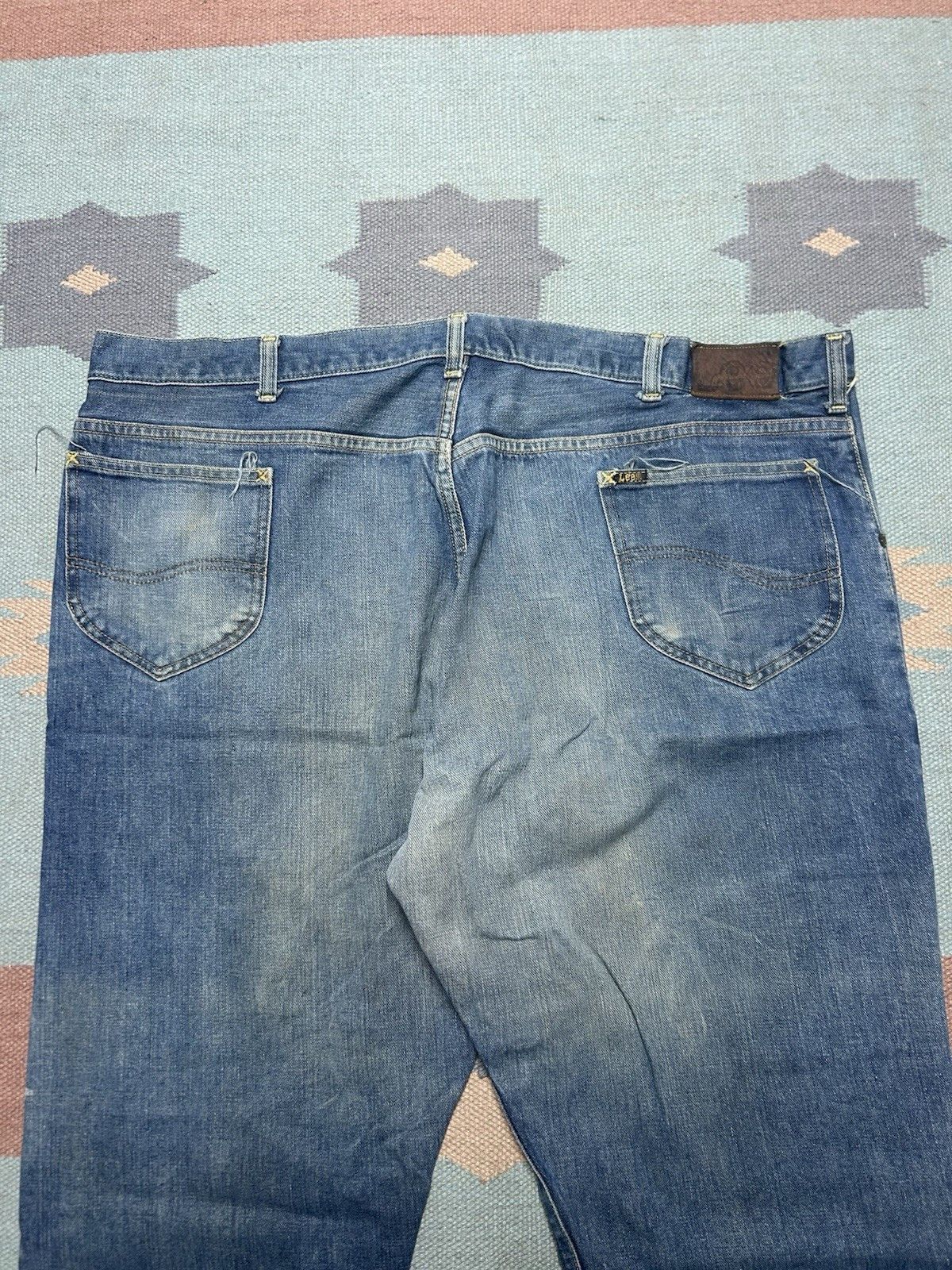 Vintage Vtg 1960s Lee riders jeans faded half selvedge jerky 44x29 Size US 44 / EU 60 - 10 Thumbnail