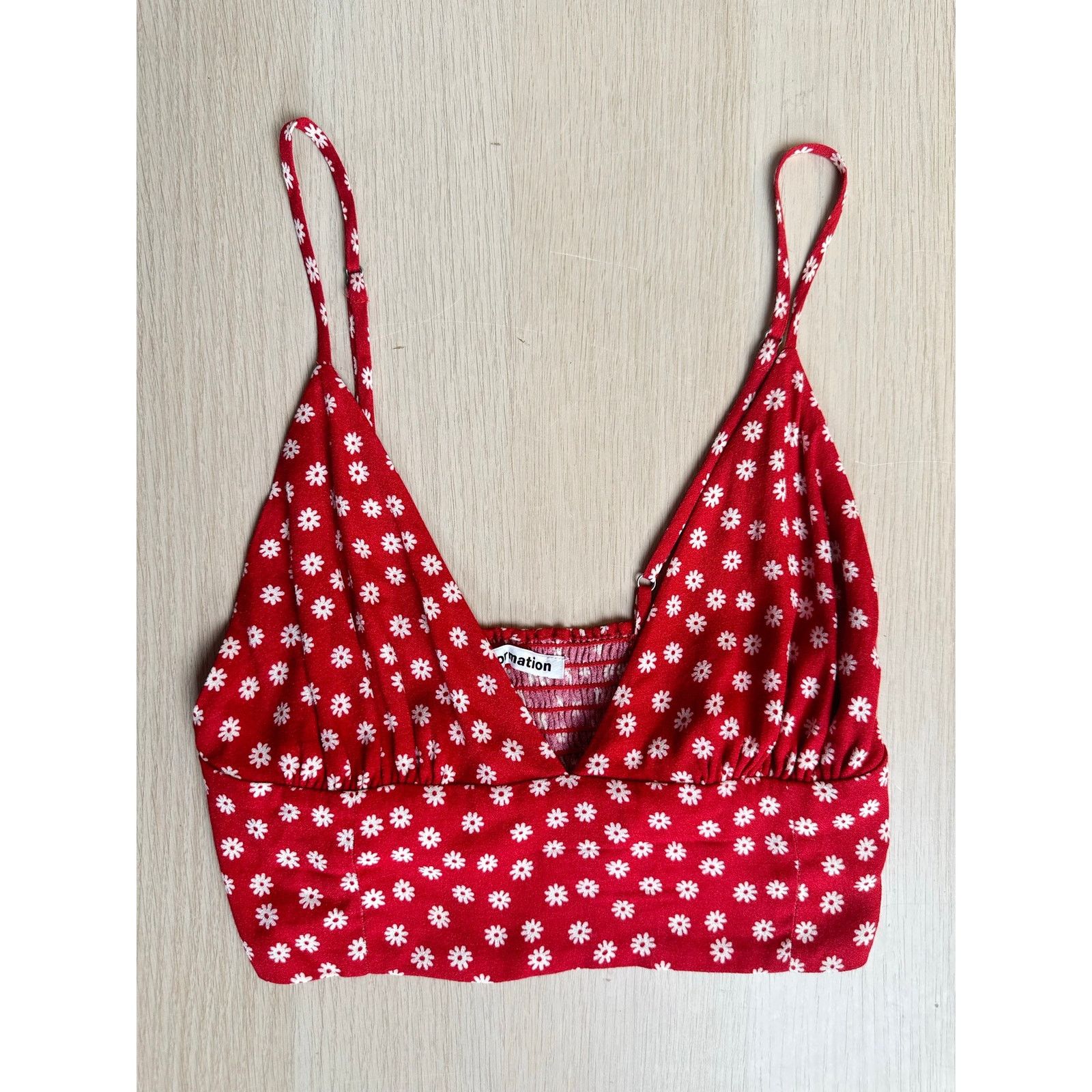 Reformation Reformation Red Floral Top - Size 4 - New Size S / US 4 / IT 40 - 1 Thumbnail