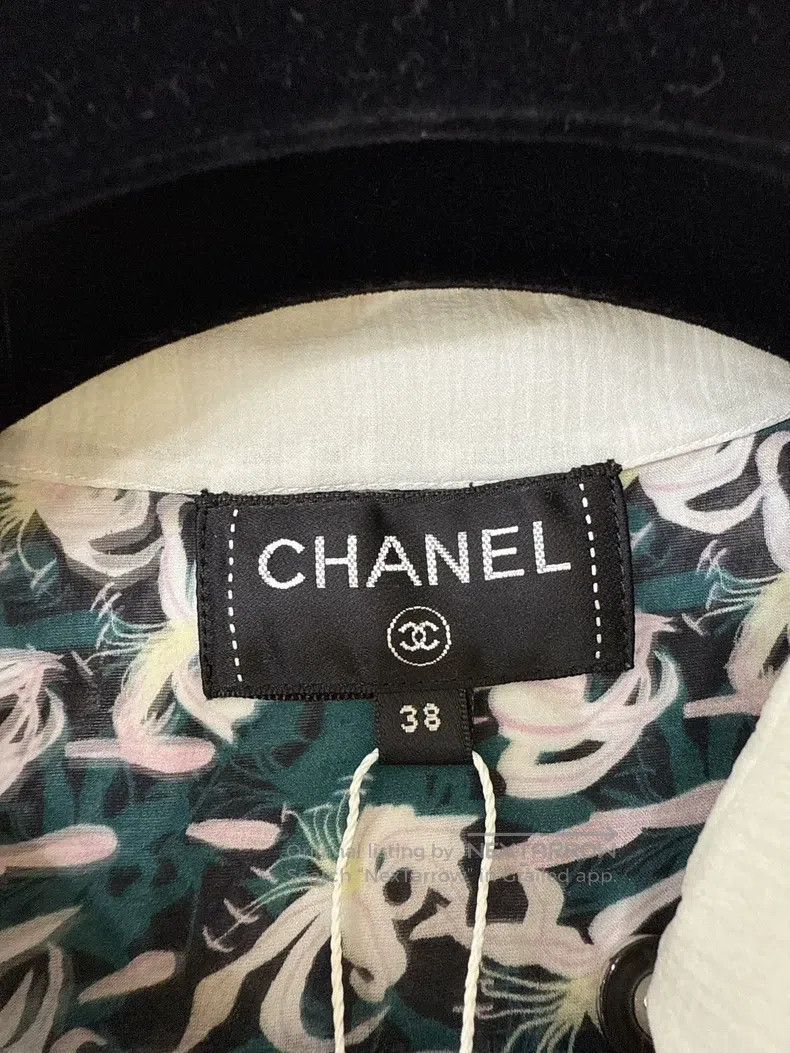 Chanel Chanel 23A hibiscus pattern mulberry silk long-sleeved shi Size XS / US 0-2 / IT 36-38 - 5 Thumbnail