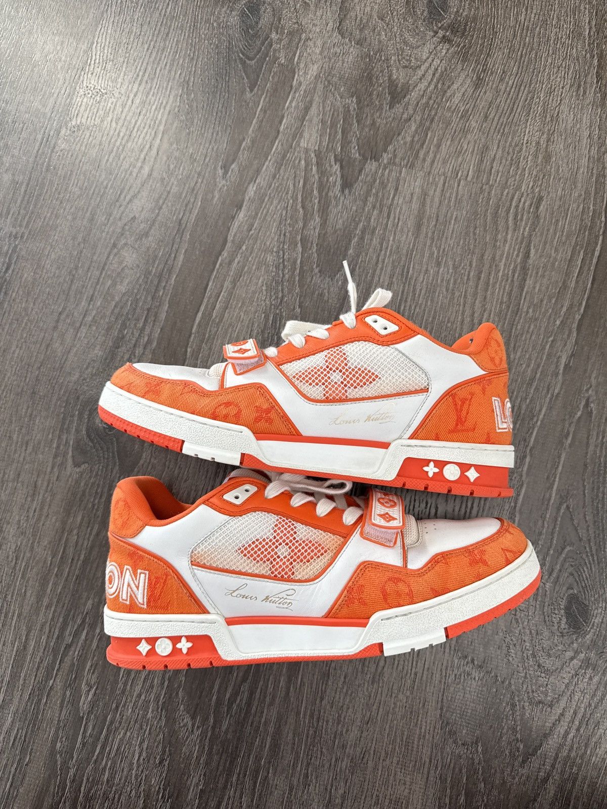 Louis Vuitton LV TRAINER MONOGRAM DENIM ORANGE Size US 9 / EU 42 - 1 Thumbnail