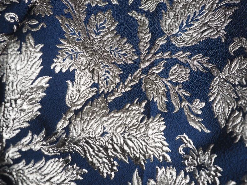 Dolce & Gabbana Dolce GabbanaBlue silver thread full of floral embroidered Size 44R - 5 Thumbnail