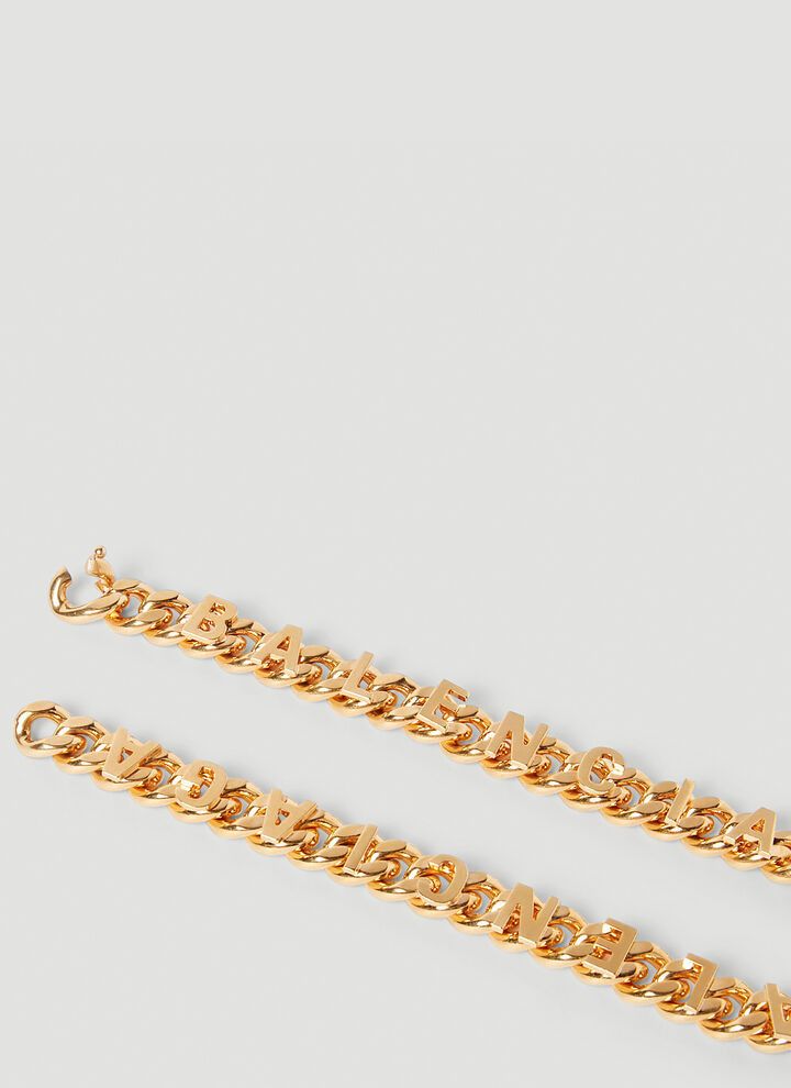 Balenciaga o1bcso1str1024 Size: S / Chain Logo Necklace in Gold Size ONE SIZE - 2 Thumbnail