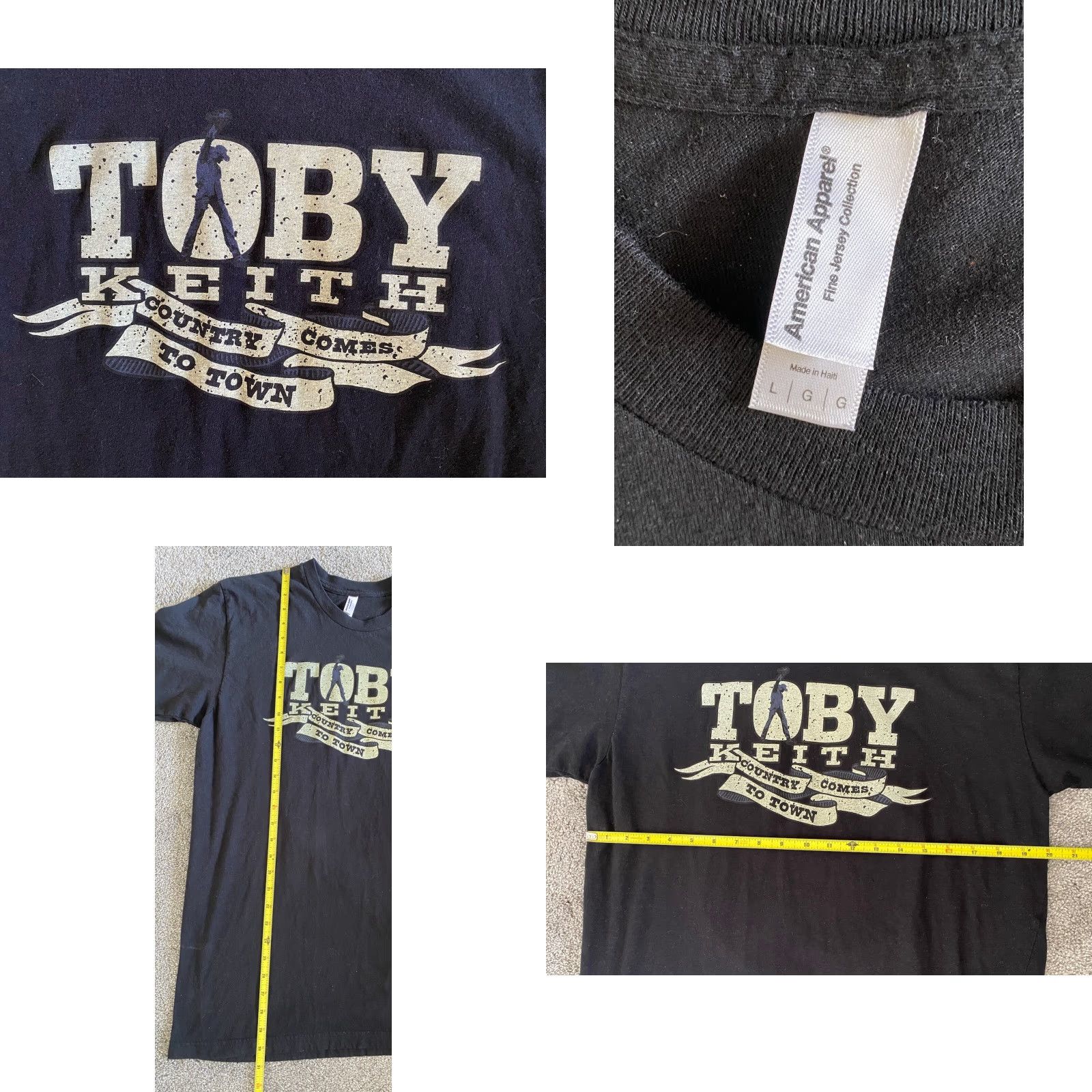 American Apparel VINTAGE Toby Keith American Apparel Men’s L Country Comes To Town Double Sided T Shirt Size US L / EU 52-54 / 3 - 8 Thumbnail