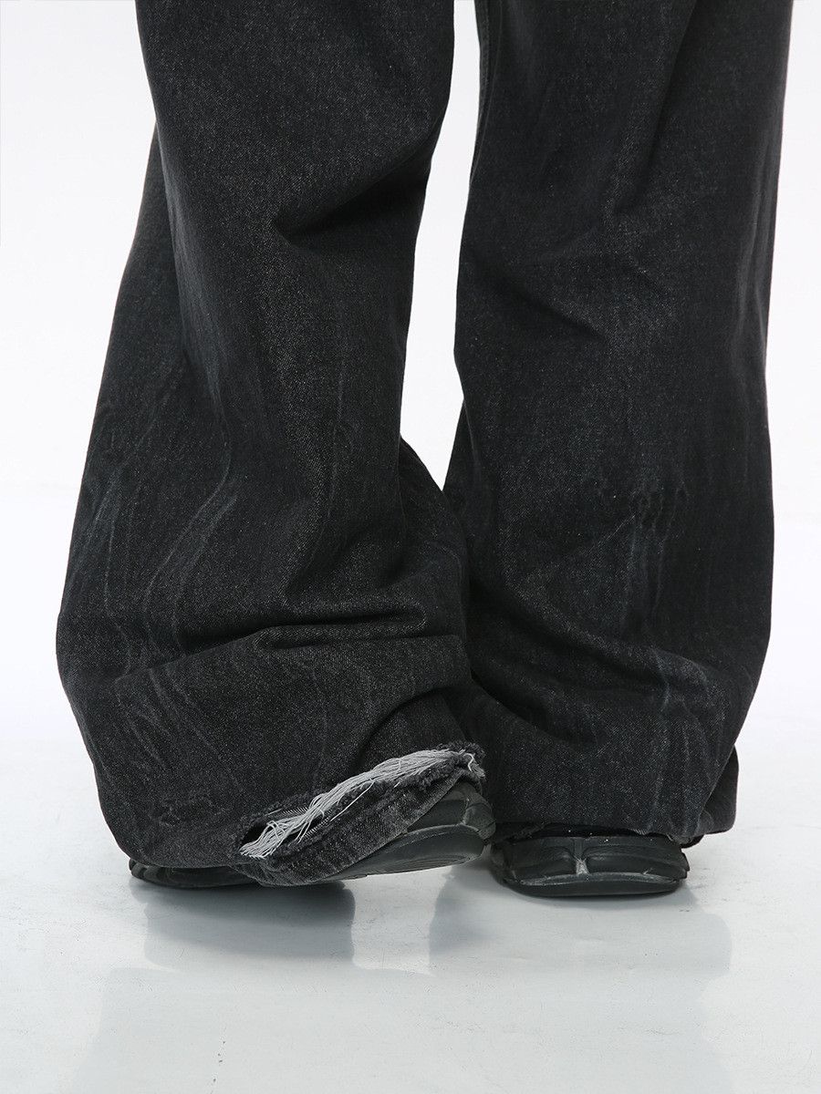 Japanese Brand Men's vintage distressed washed straight wide-leg jeans Size US 32 / EU 48 - 5 Thumbnail