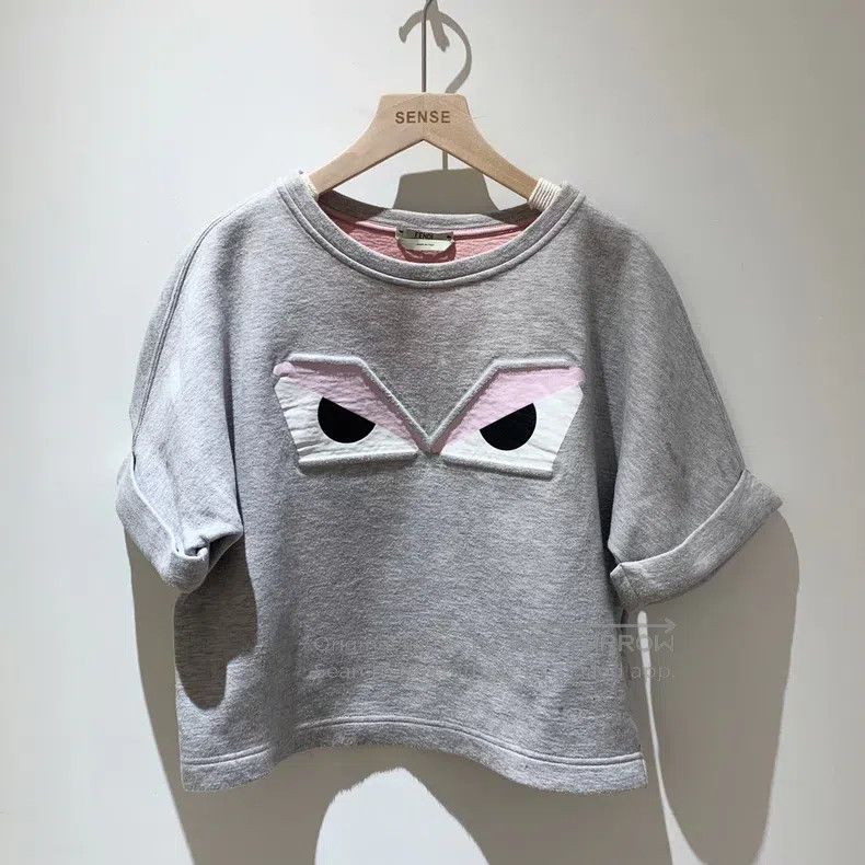 Fendi Fendi Short Sweatshirt in Gray Pink Color Block Design Size XS / US 0-2 / IT 36-38 - 1 Thumbnail