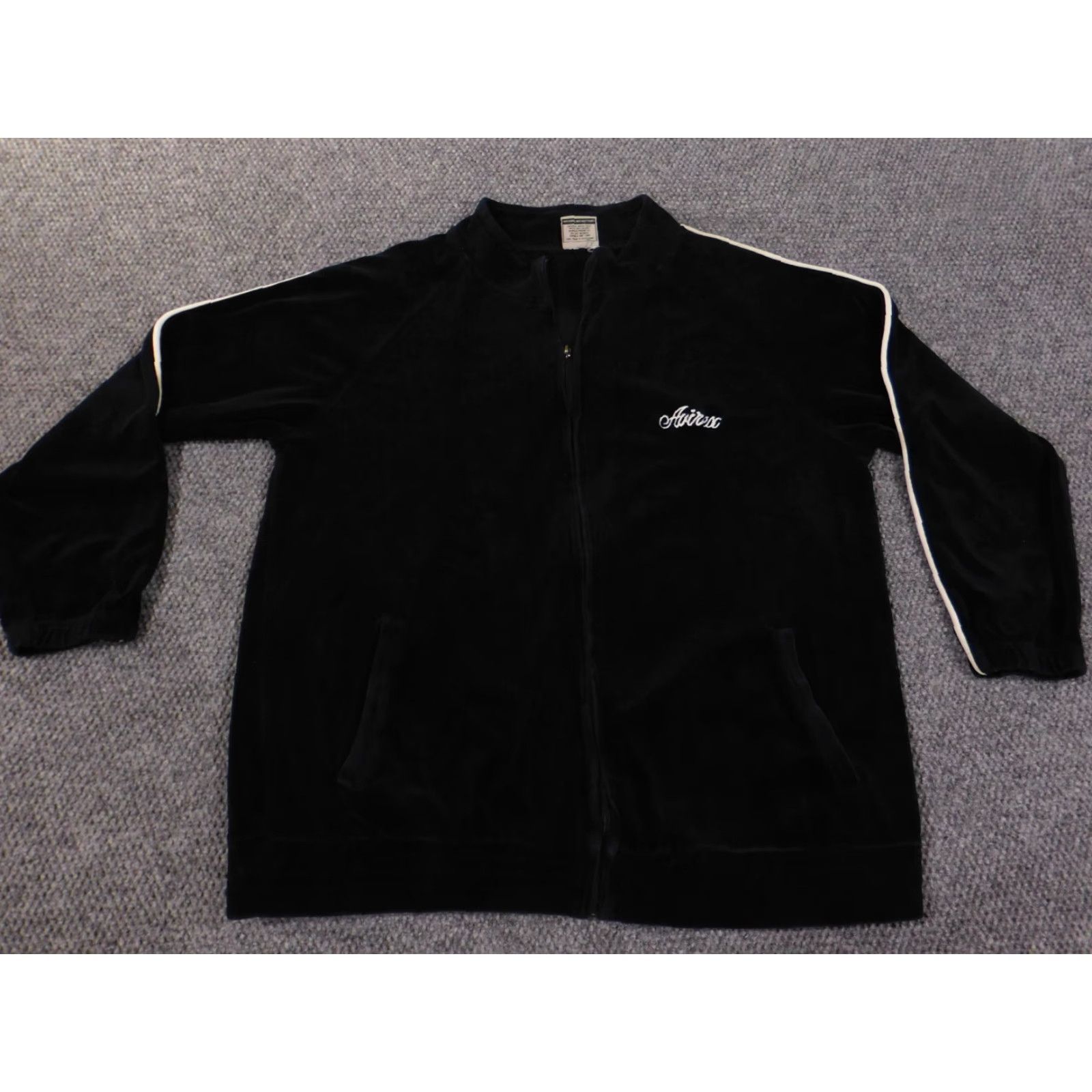 Avirex Avirex Jacket XL Blue Velour 90s Hip-Hop Mens Zip Stretch Size XL / US 12-14 / IT 48-50 - 2 Thumbnail