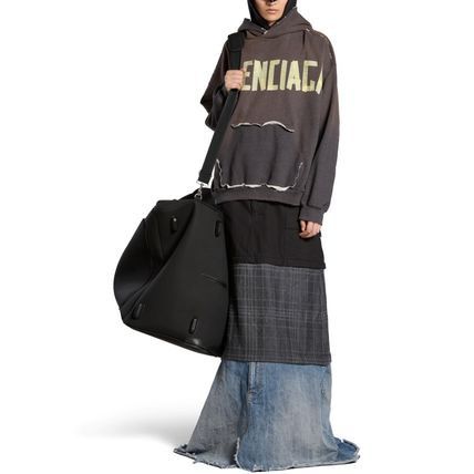 Balenciaga o1tr1nto0326 Tape Type Ripped Pocket Hoodie Large Fit Grey Size US S / EU 44-46 / 1 - 2 Thumbnail