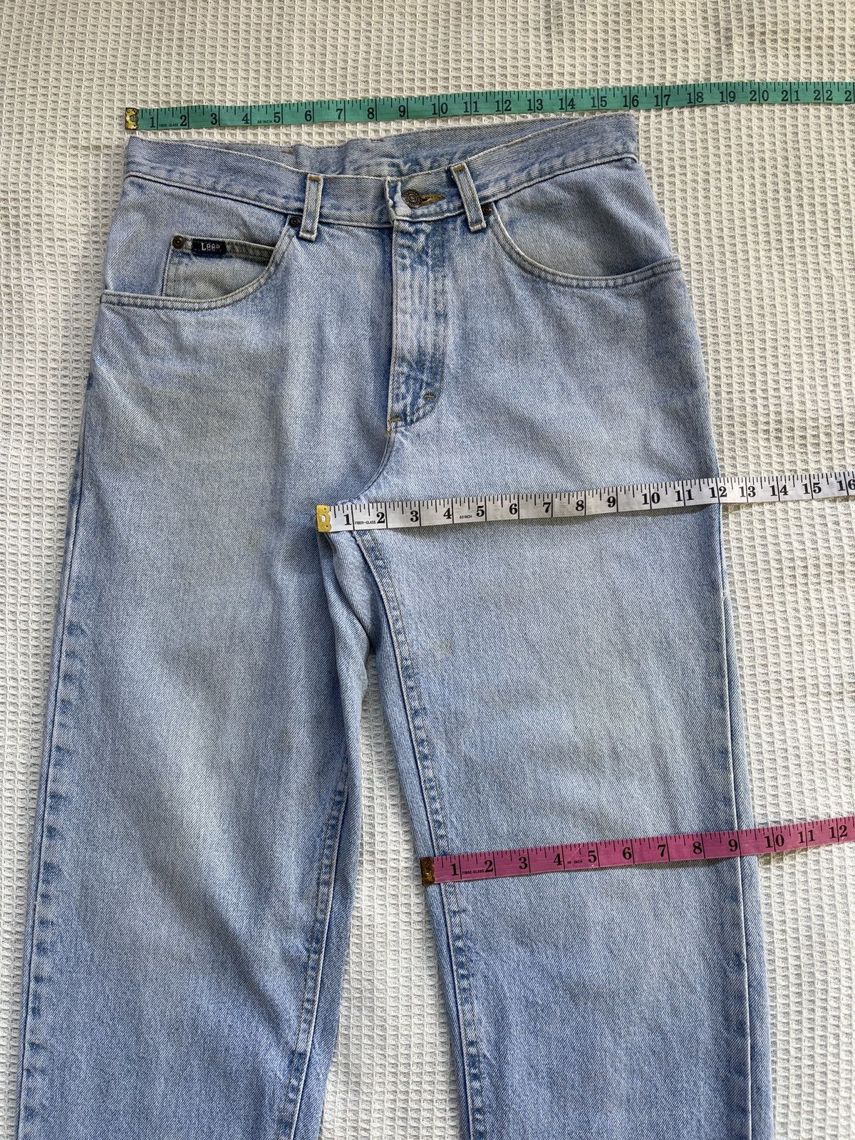 Jean Rare🔥Vintage Lee Light Blue Wash Baggy Jeans Size US 32 / EU 48 - 9 Thumbnail