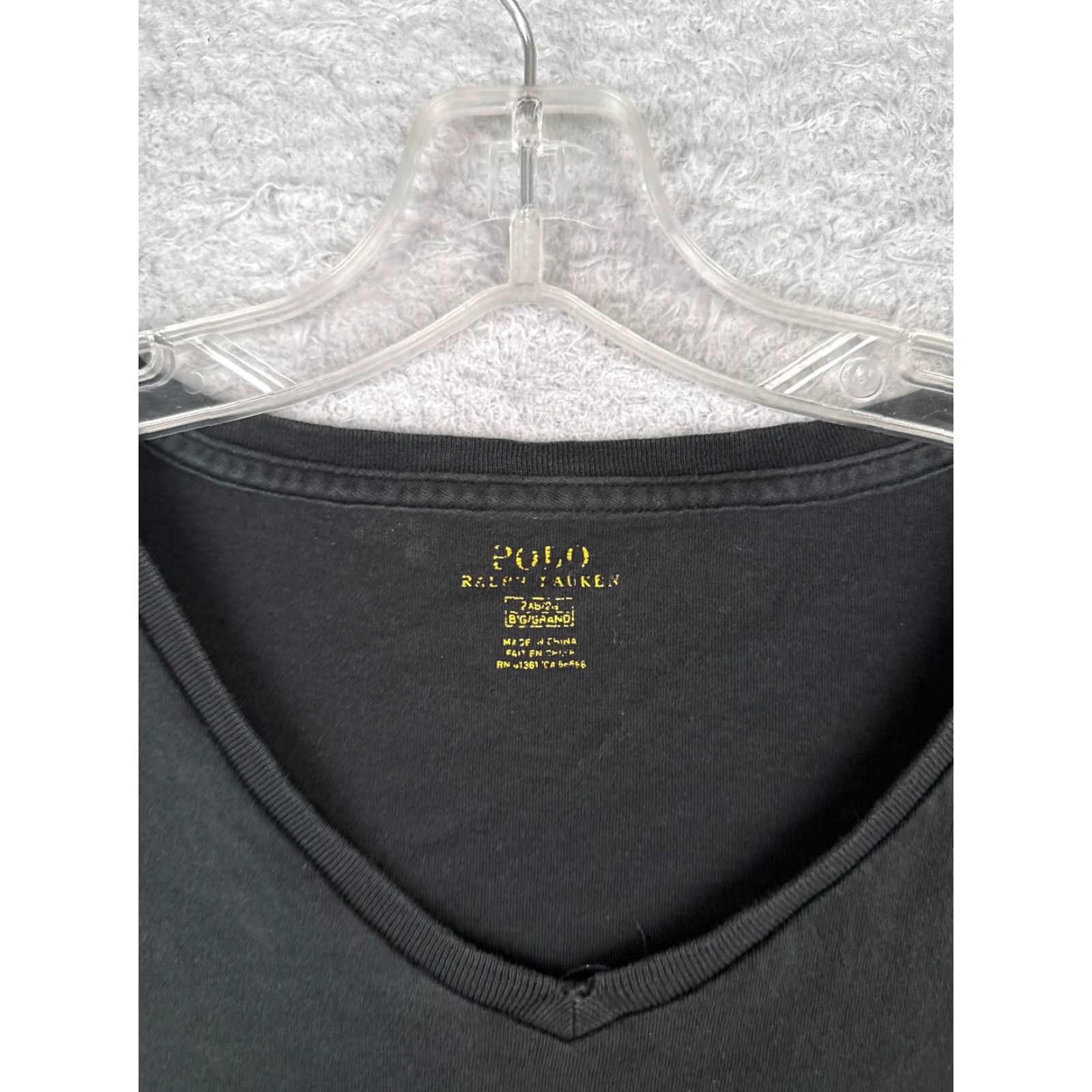 Ralph Lauren Polo Ralph Lauren Shirt Adult 2XL Black Short Sleeve Cotton V-Neck Polo Ralph Lauren Shirt Big & Tall Mens XL? Size US XXL / EU 58 / 5 - 7 Thumbnail