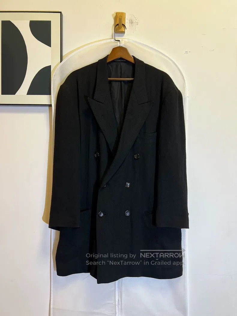 Yohji Yamamoto Yohji Yamamoto Double-breasted silk-blend silhouette jacke Size US S / EU 44-46 / 1 - 2 Thumbnail
