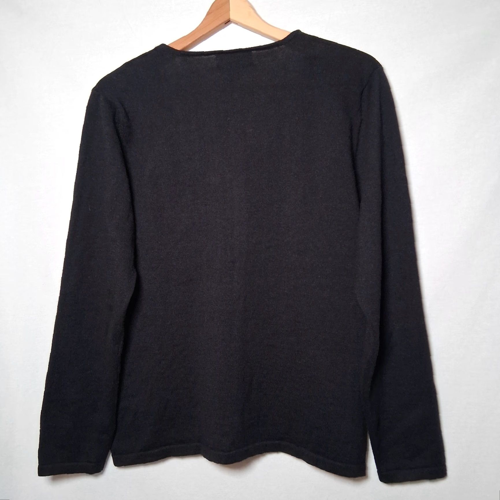 Vintage Berek Cardigan Sweater L Black Beaded Sequins Christmas Pine Tree Winter Womens Size L / US 10 / IT 46 - 2 Thumbnail