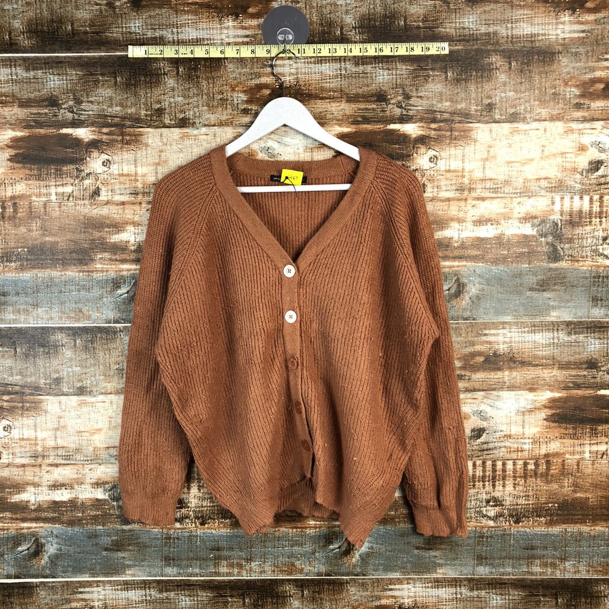 Japanese Brand DL Oeiilet Orange Cardigan Knitwear #C487 Size L / US 10 / IT 46 - 1 Thumbnail