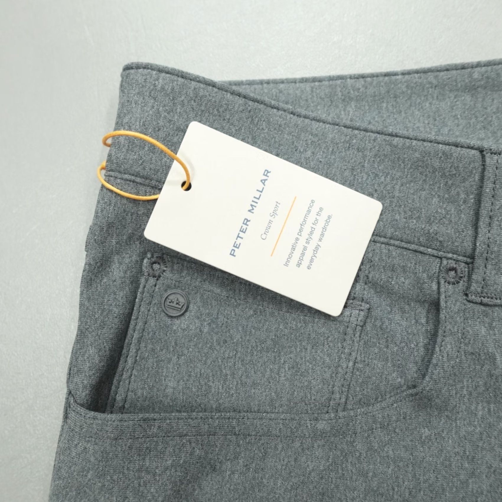 Peter Millar Peter Millar Brevard 5-Pocket Pants Classic Fit Men's 30x32 Grey 4-Way Stretch Size US 30 / EU 46 - 2 Thumbnail