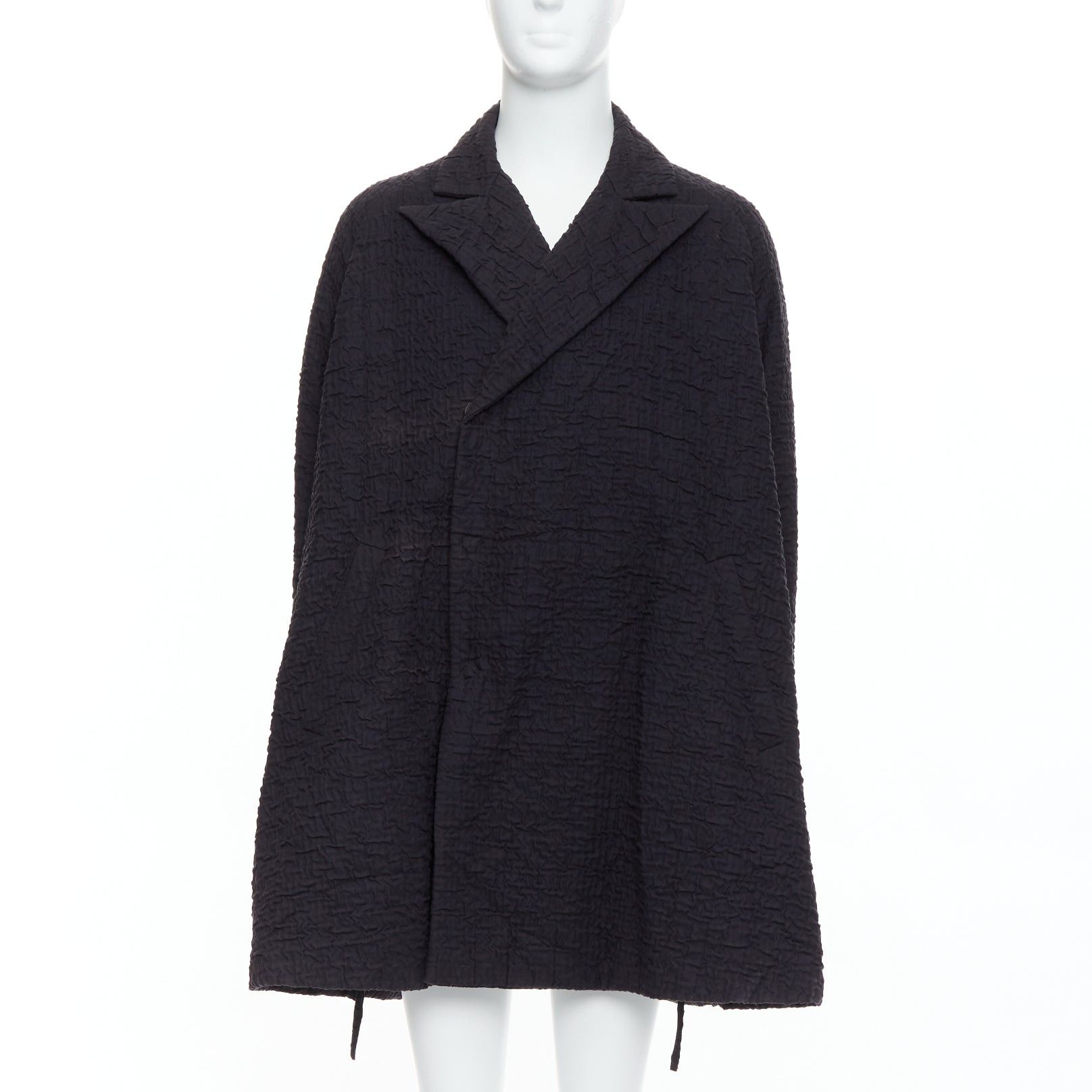 Other JOHN ROCHA Vintage black plisse textured flare front raglan coat US38 M Size US M / EU 48-50 / 2 - 1 Thumbnail
