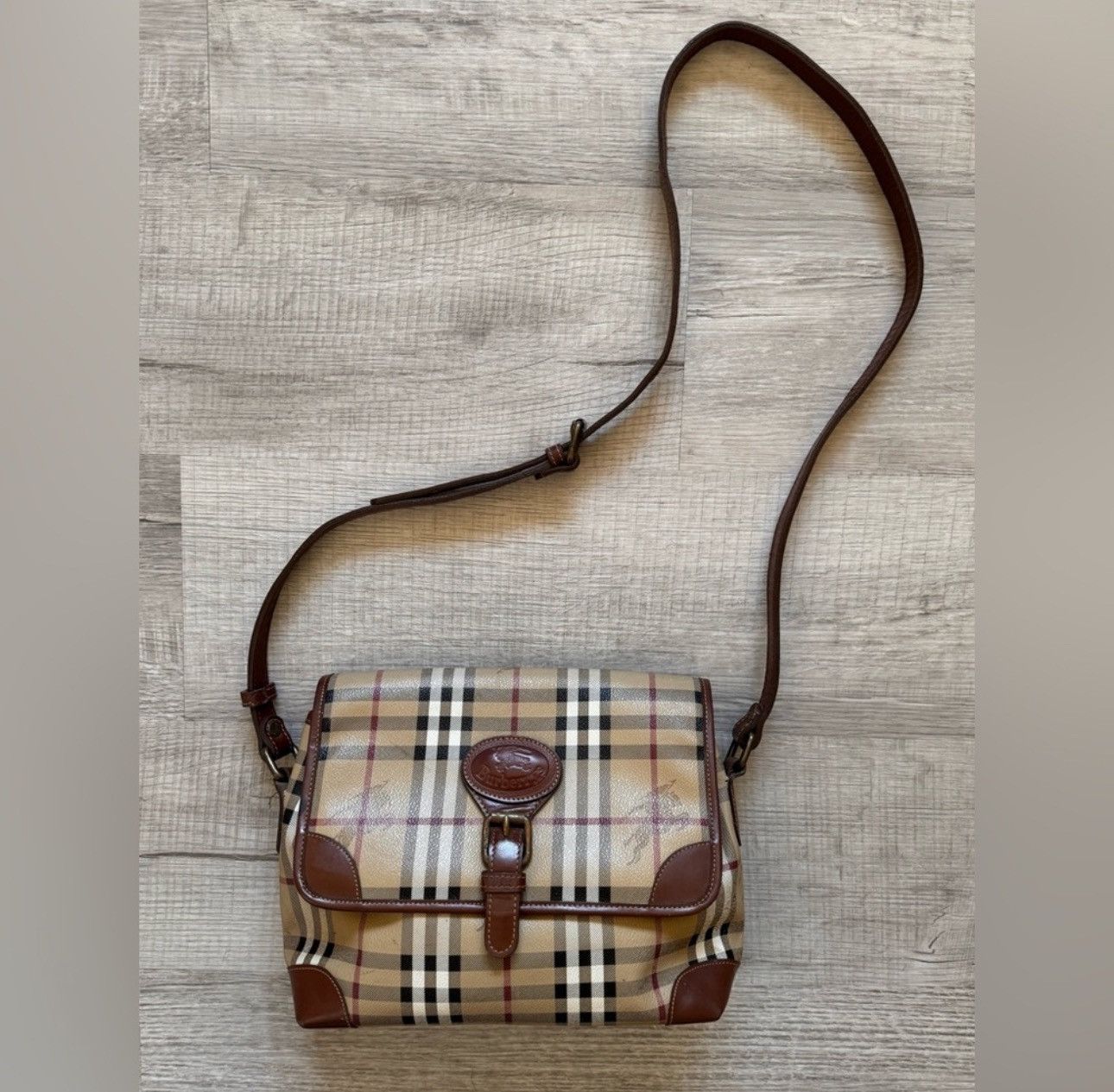 image of Burberry Novacheck Bag in Tan, Men's