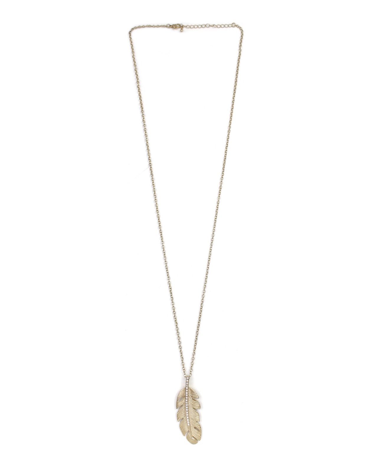 Vintage 2000S JAPANESE MADE FEATHER NECKLACE WITH CRYSTAL ACCENTS Size ONE SIZE - 2 Thumbnail
