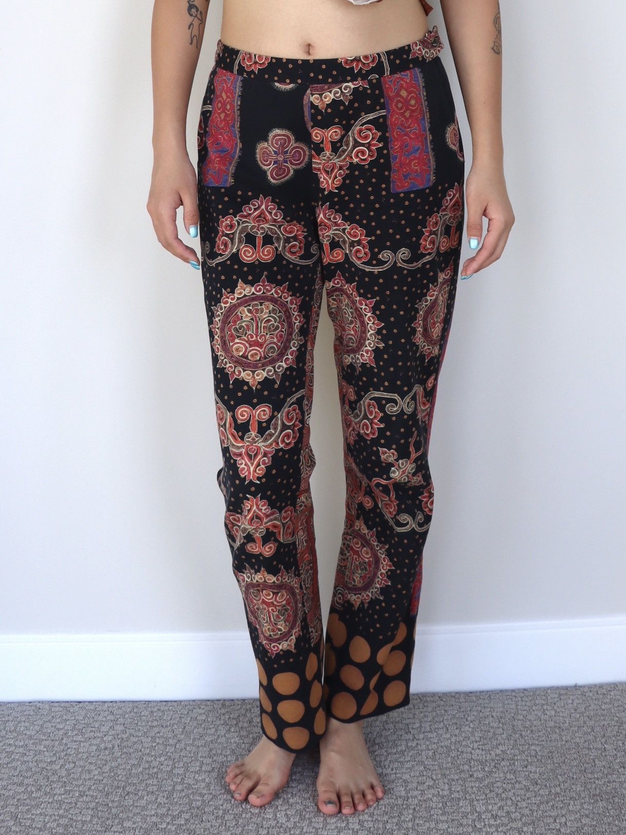 Issey Miyake × Vintage 90s Rare Issey Miyake Paisley Print Pants Size 29" - 1 Thumbnail