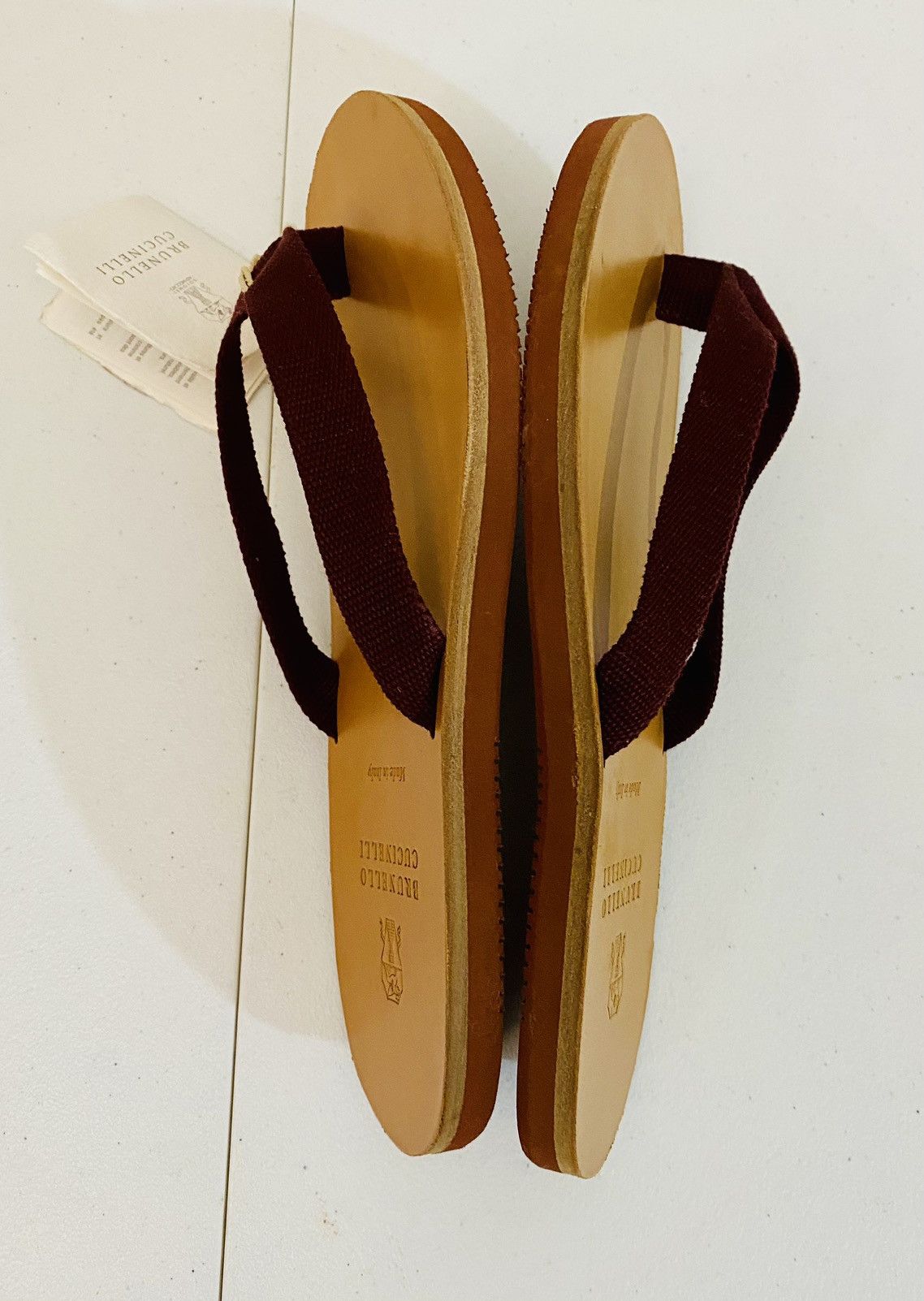 Brunello Cucinelli Brunello Cucinelli 🇮🇹 Dk Red Kanvas Resort Pool Sandal 39 New Size US 9 / IT 39 - 8 Thumbnail