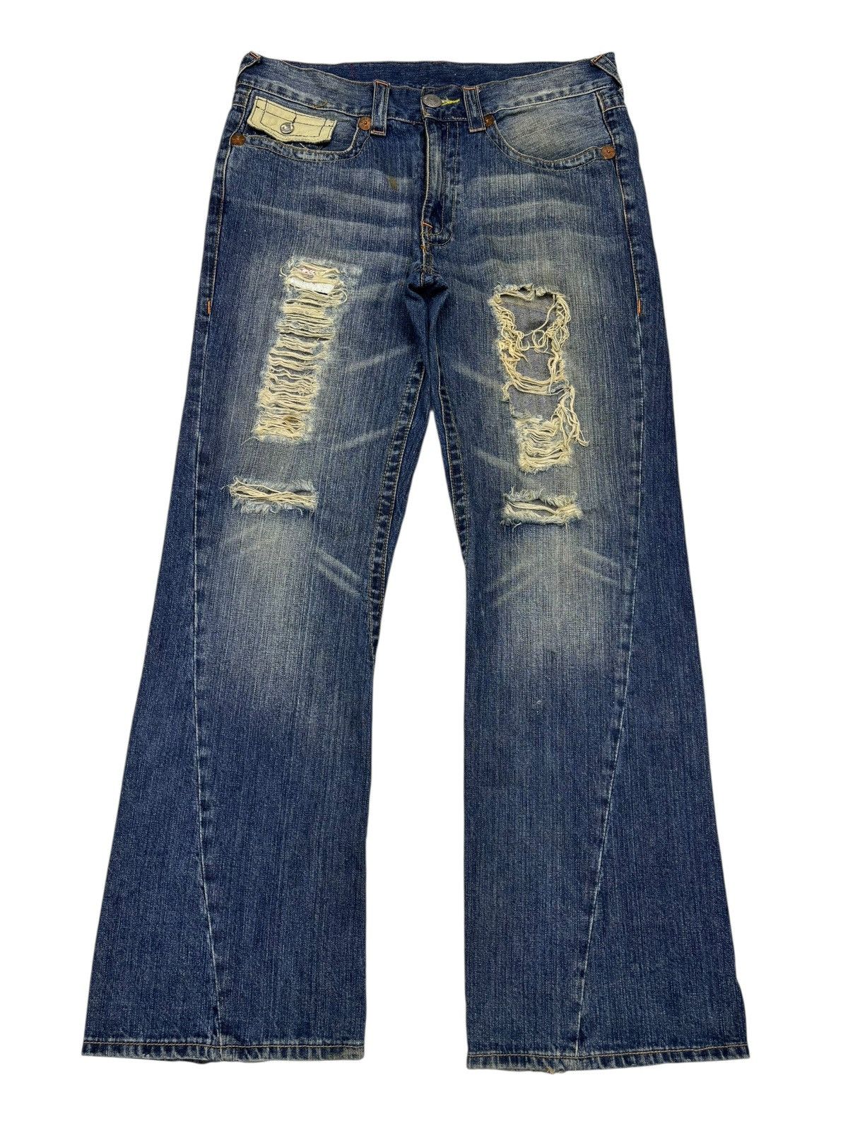True Religion 🔥TRUE RELIGION Joey Super T Flared Jean Distressed Denim Size US 36 / EU 52 - 7 Thumbnail