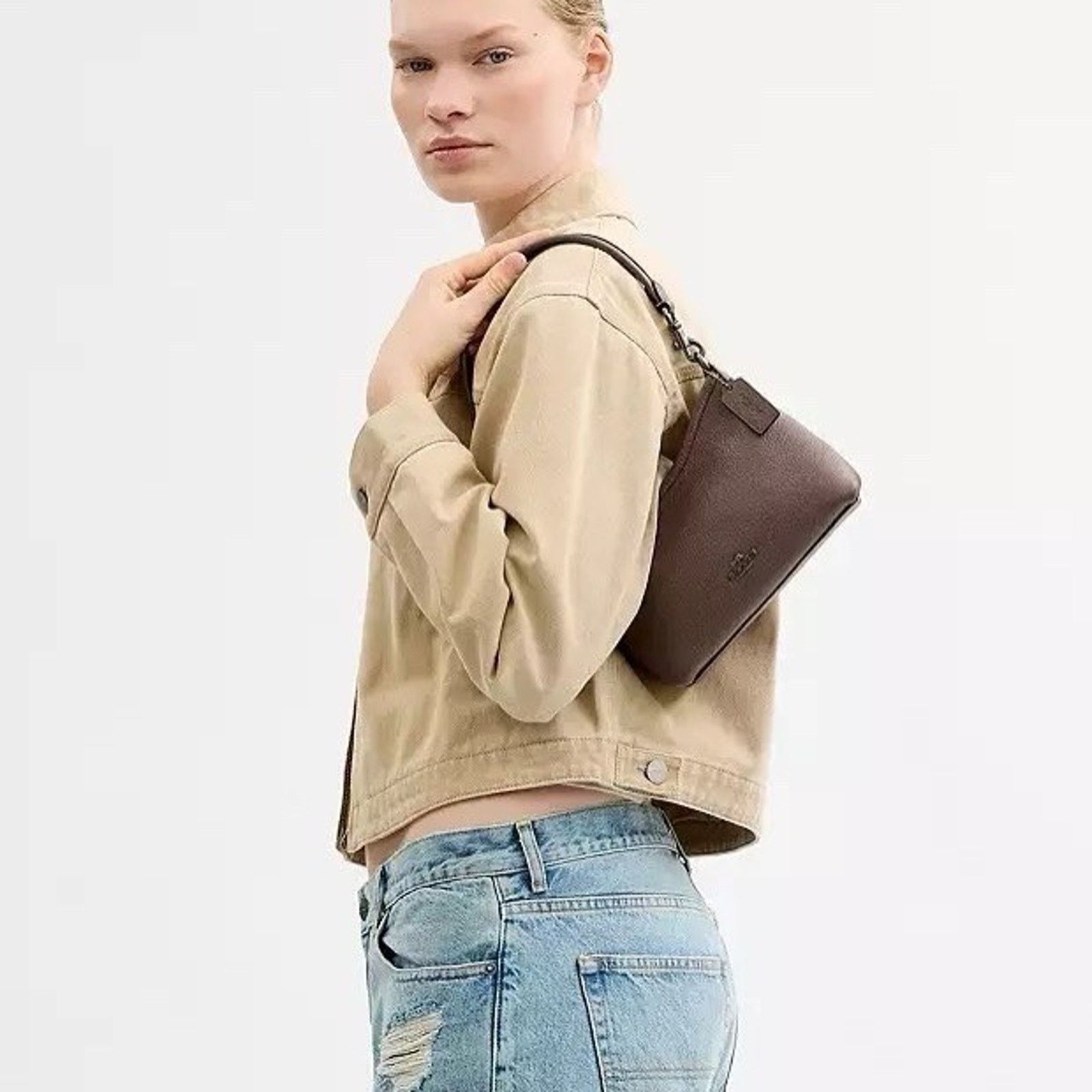Coach NWT COACH Laurel Small Shoulder Bag CBH16 Dark Stone Size ONE SIZE - 7 Thumbnail