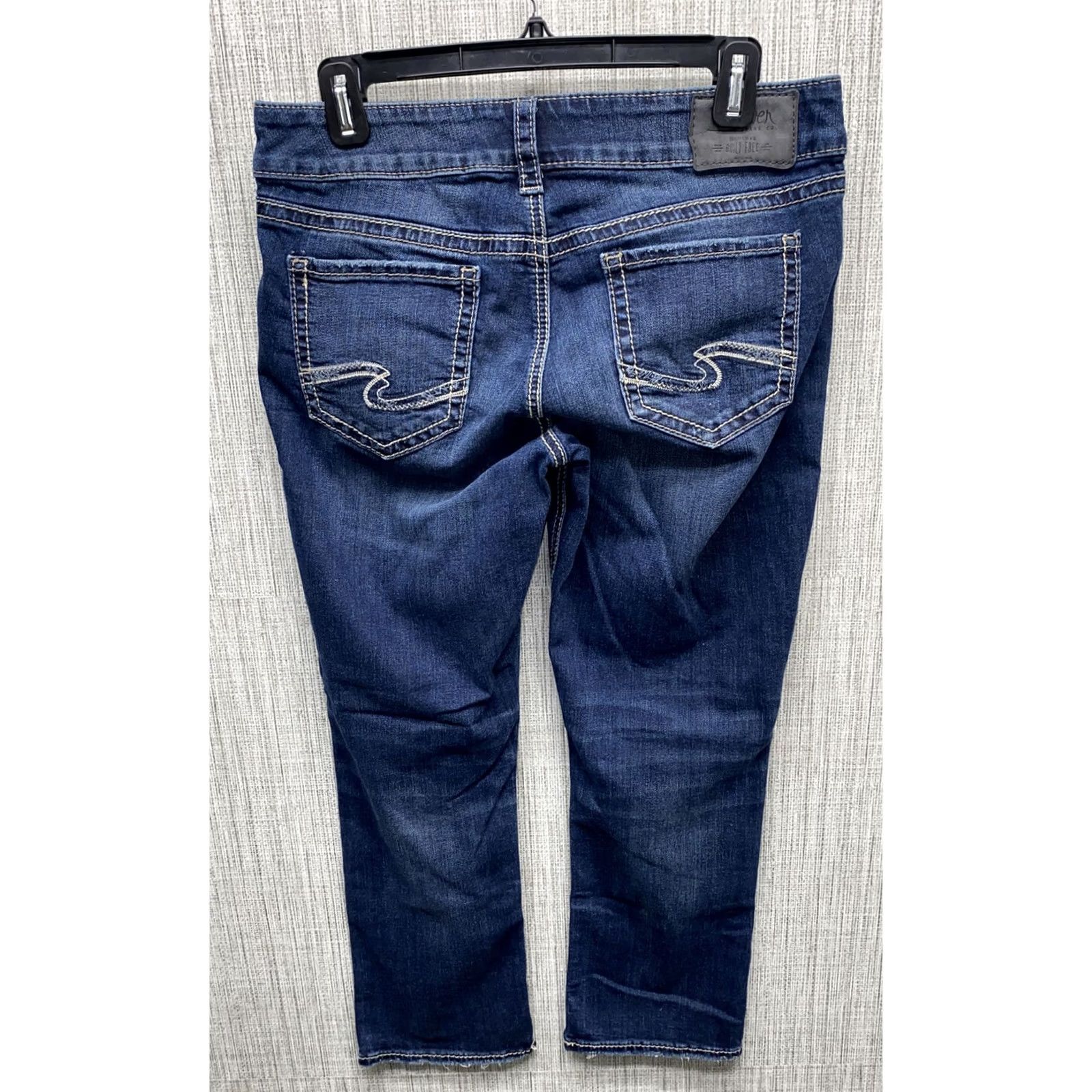 Silver Jeans Co. Silver Jeans Elyse Womens Capri Denim Zip Fly 28x22.5 Blue Cotton Blend Capris Womens Regular Denim Jeans 2X Site Size 28" / US 6 / IT 42 - 5 Thumbnail