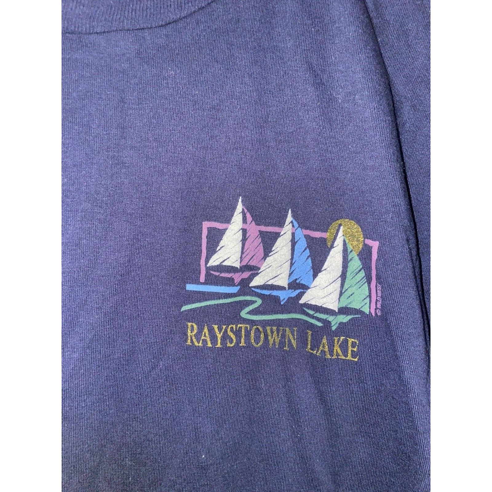 Jerzees Vintage Raystown Lake Shirt Sail Boat Blue Tee VTG 90s Large Size US L / EU 52-54 / 3 - 3 Thumbnail