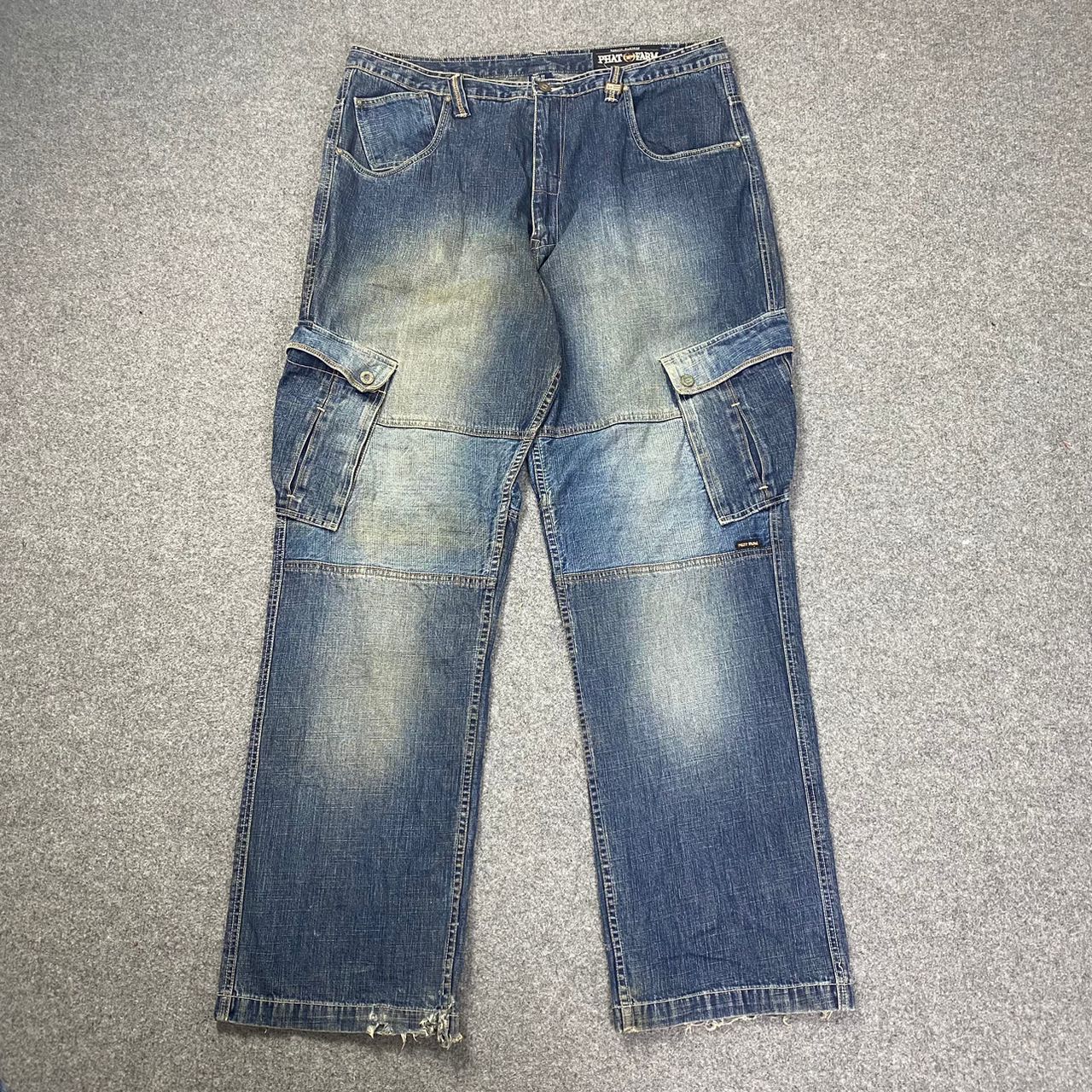 VINTAGE CRAZY BAGGY PHAT FARM HIP HOP STYLE CARGO DENIM