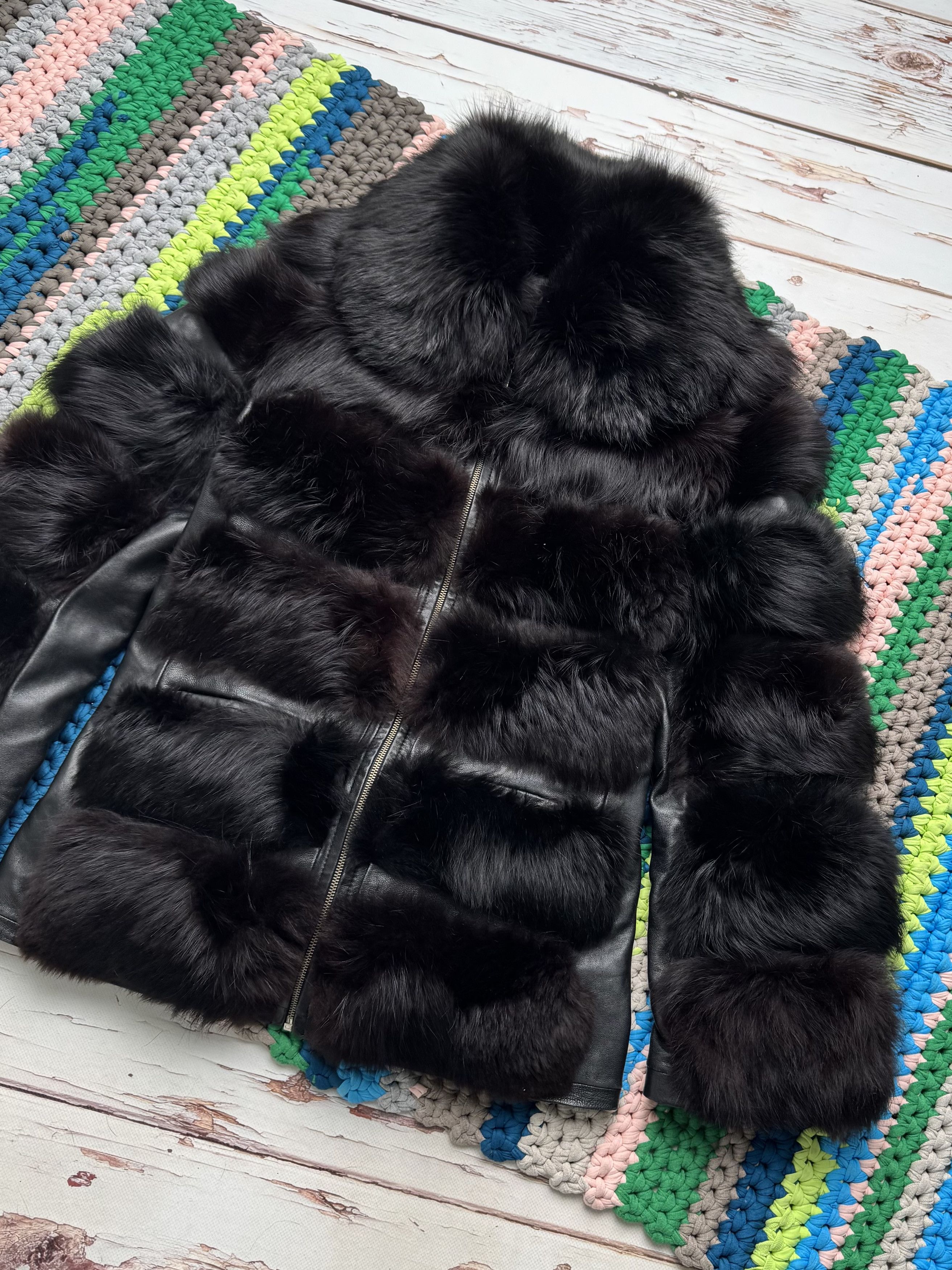 Vintage Women Vintage Leather Real Fur Jacket Winter Coat (D15) Size M / US 6-8 / IT 42-44 - 7 Thumbnail