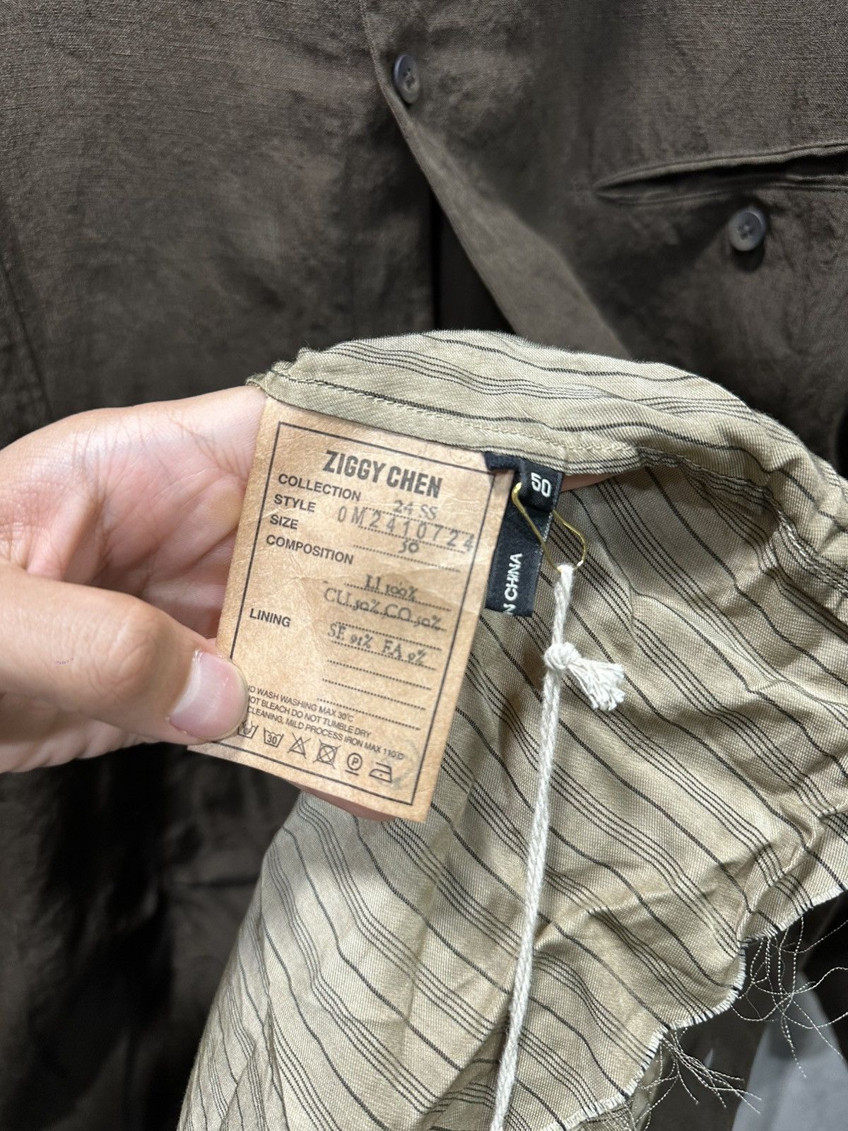 Ziggy Chen SS24 Brown Wrinkled Layered Shirt Size US M / EU 48-50 / 2 - 5 Thumbnail