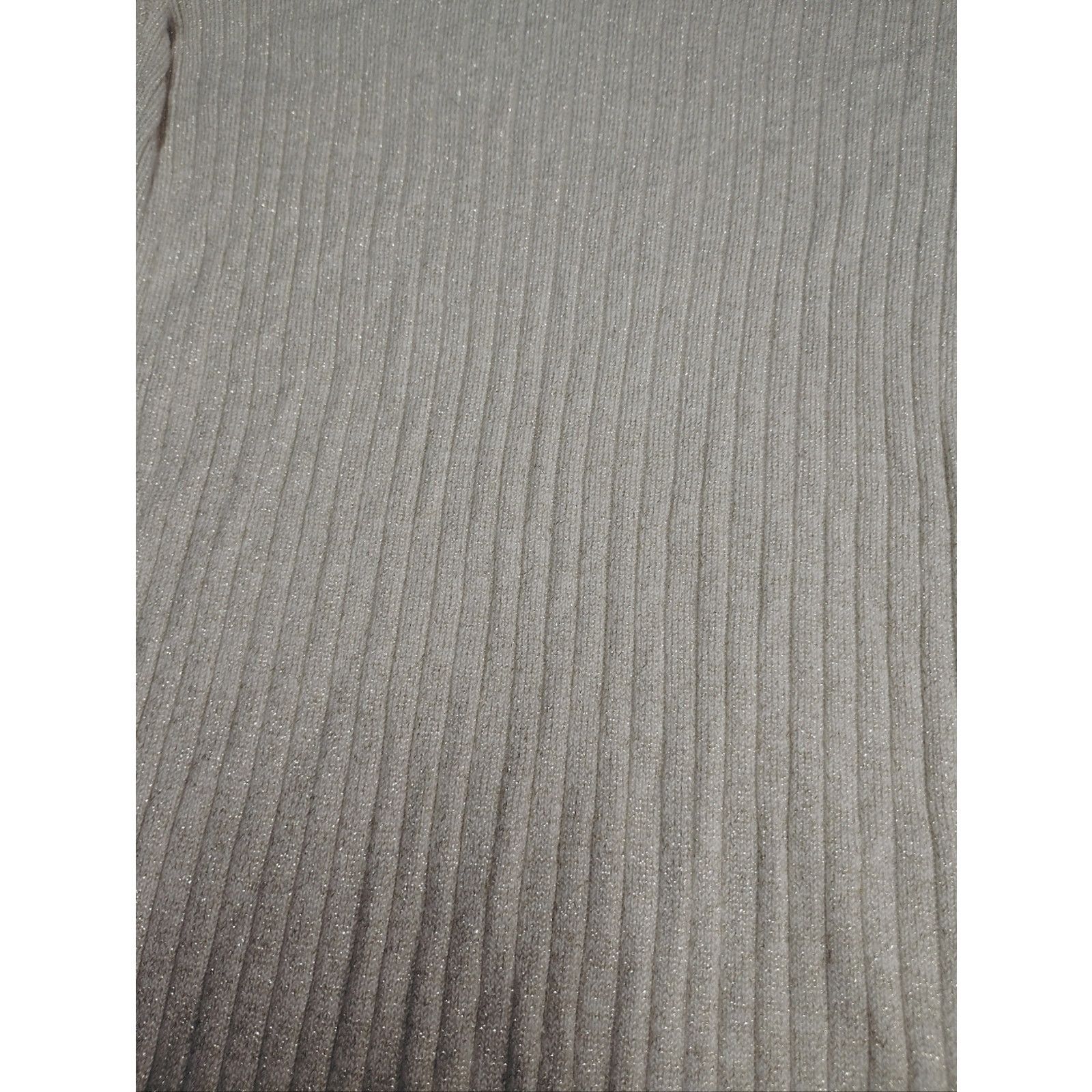 Faded Glory Faded Glory White Sparkly Metallic Ribbed Top Size S / US 4 / IT 40 - 3 Thumbnail