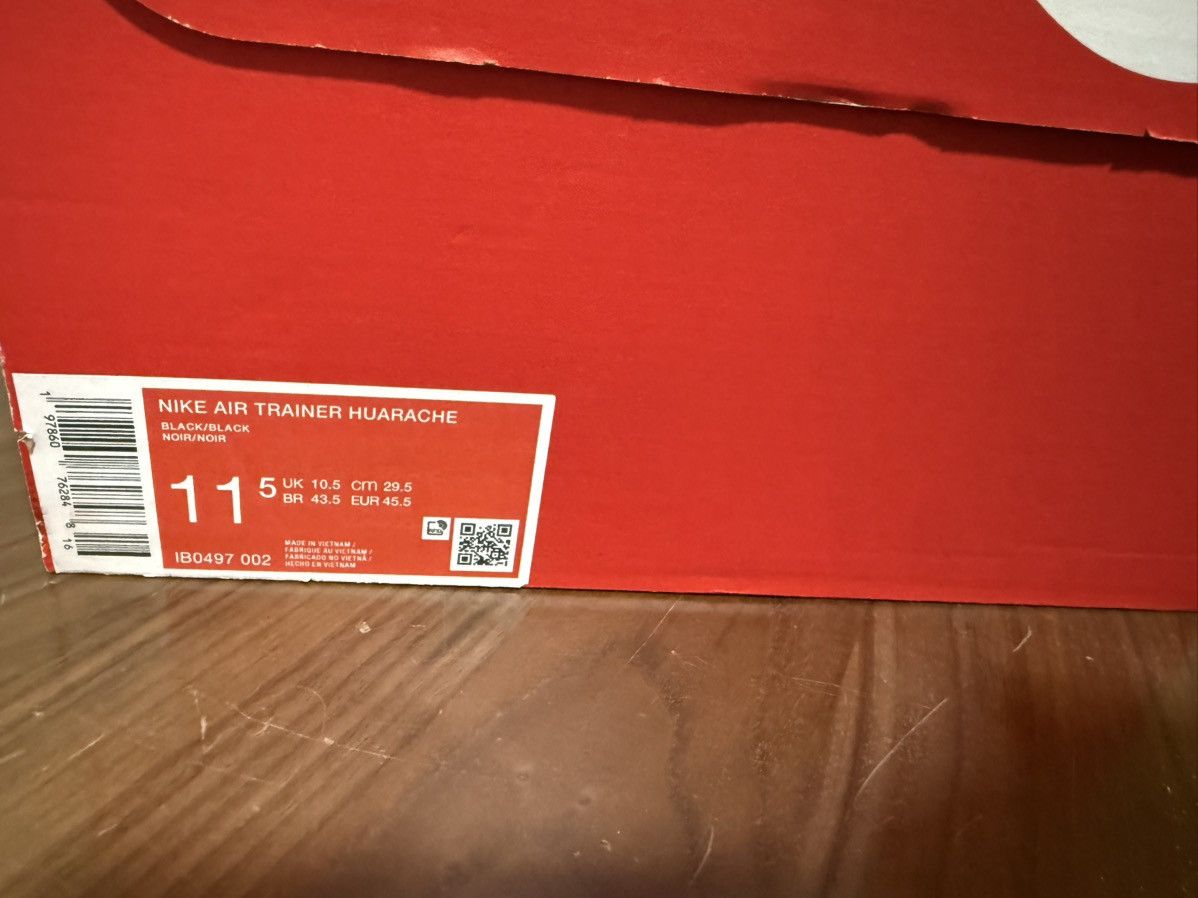 Nike Nike Air Trainer Huarache Triple Black Retro Size 11.5 Size US 11.5 / EU 44-45 - 8 Thumbnail