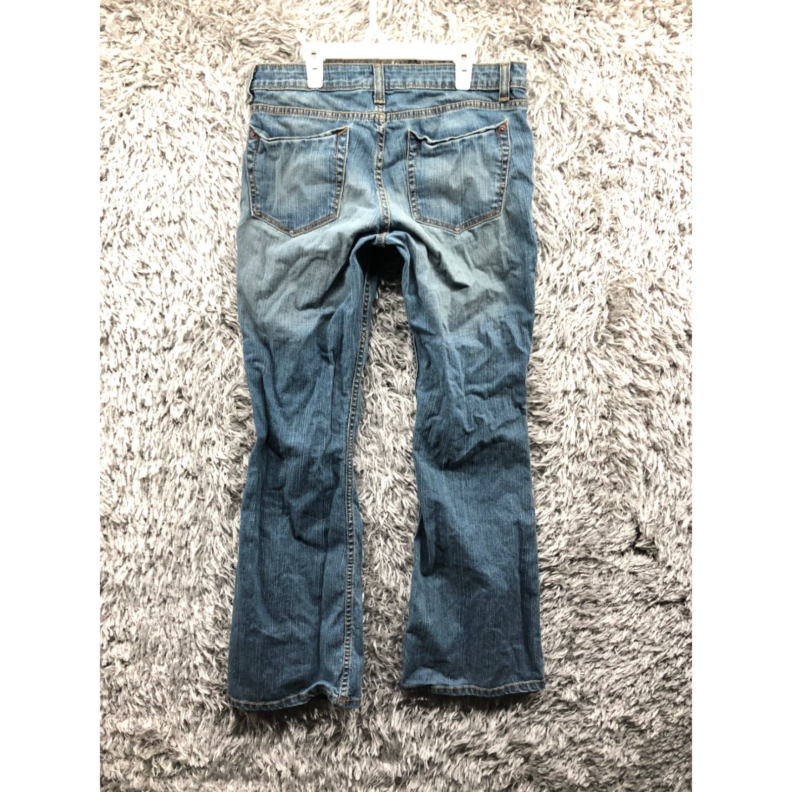 Vintage No Boundaries Jeans Womens Mid Rise Dark Wash Blue Denim Flared Size 13 Size 34" / US 12 / IT 48 - 5 Thumbnail