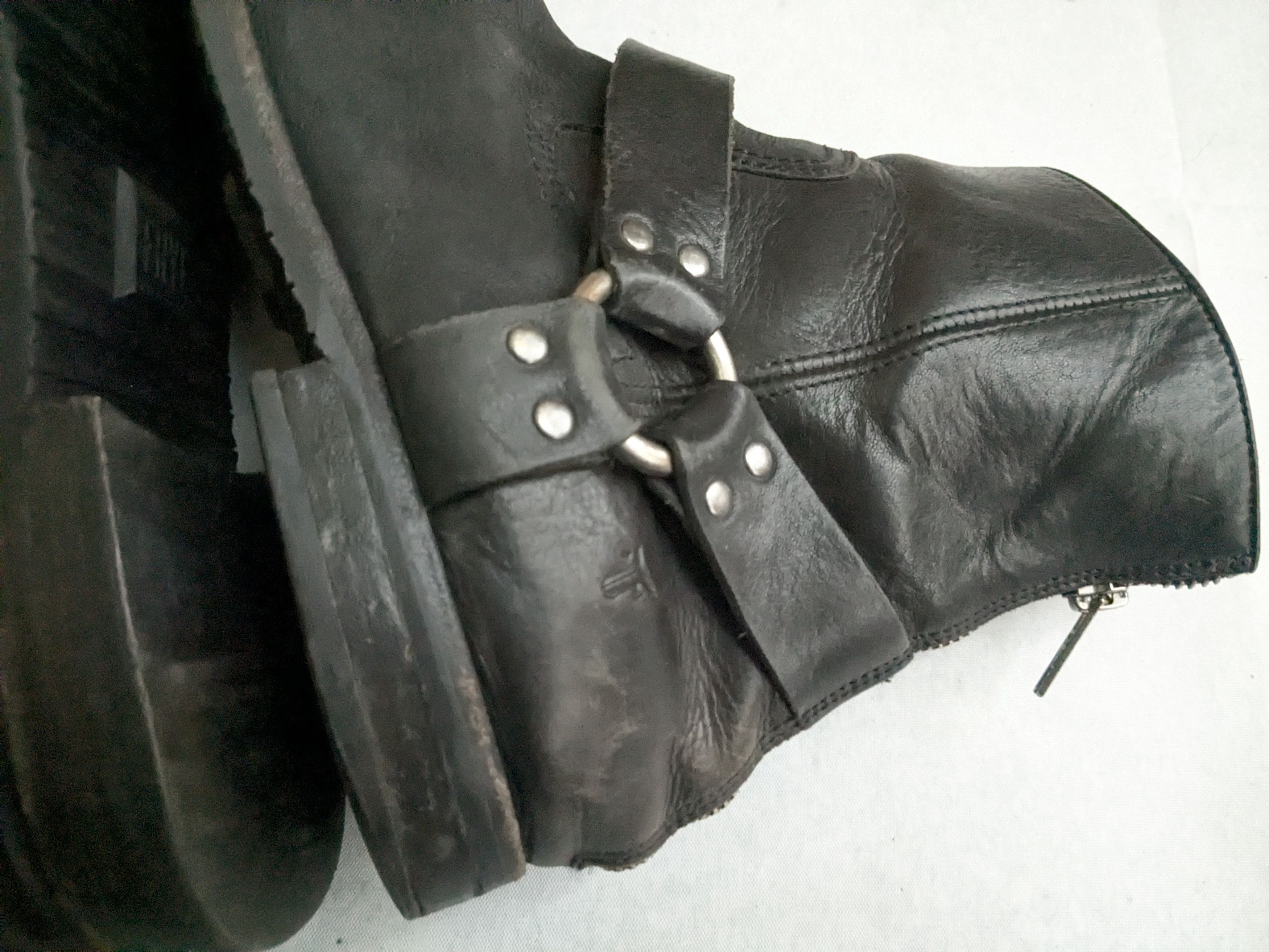 Frye Frye Harness Boots Black 9 Leather Buckle Strap Size US 9 / EU 42 - 11 Thumbnail
