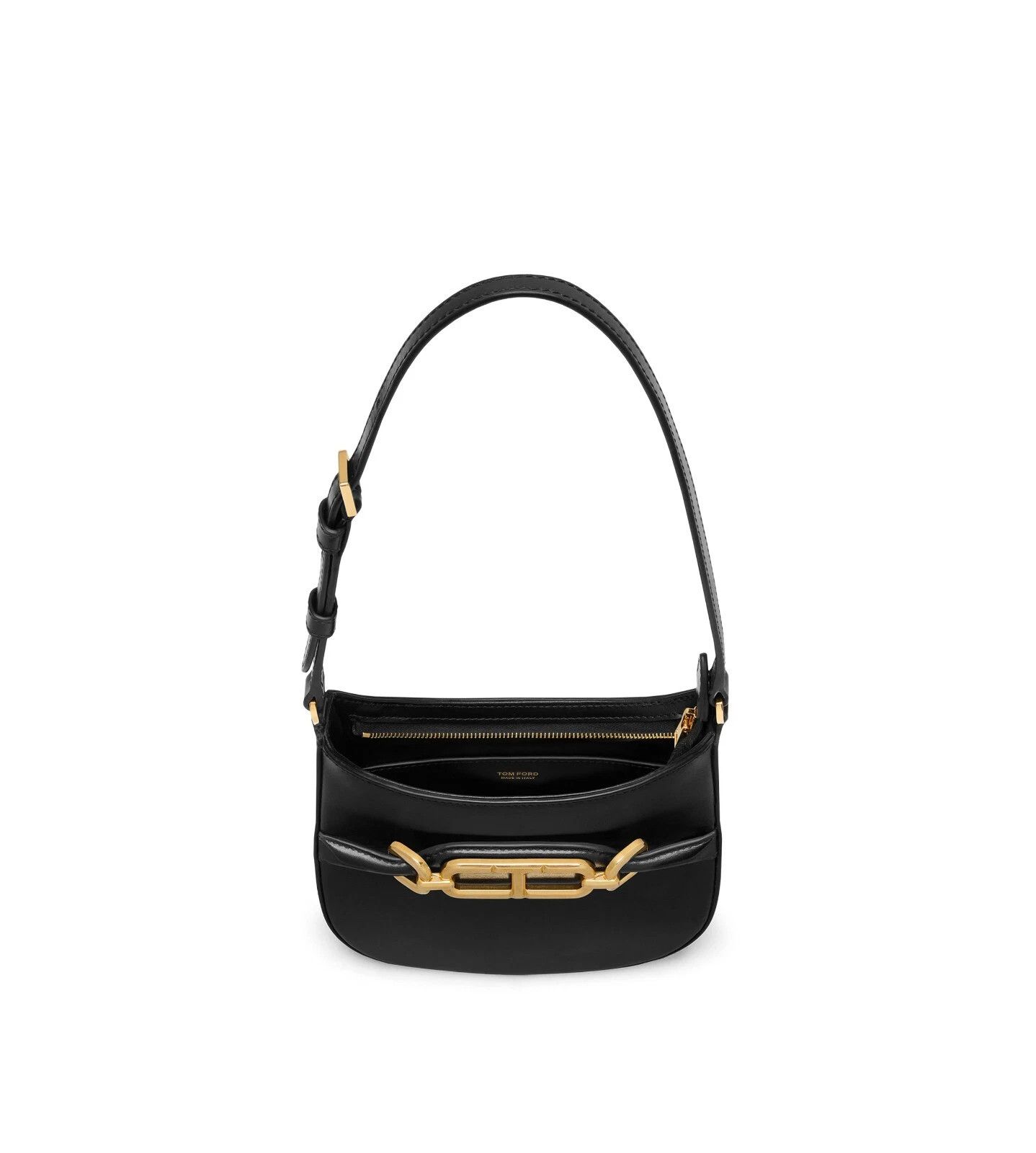 Tom Ford TOM FORD Black Palmellato-Effect Leather Shoulder Bag New Size ONE SIZE - 4 Thumbnail