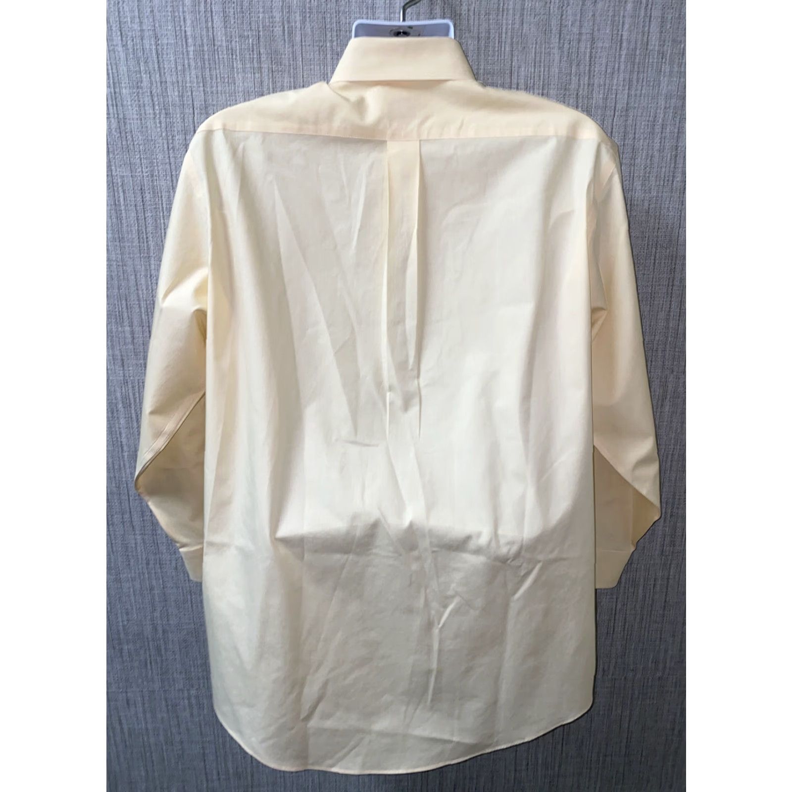 Brooks Brothers BROOKS BROTHERS Dress Shirt Men's Yellow Long Sleeve Button Front 16.5 Regular Cotton Non-Iron, Solid, 100% Cotton, Mens size 16.5, Classic Fit Size 42R - 5 Thumbnail