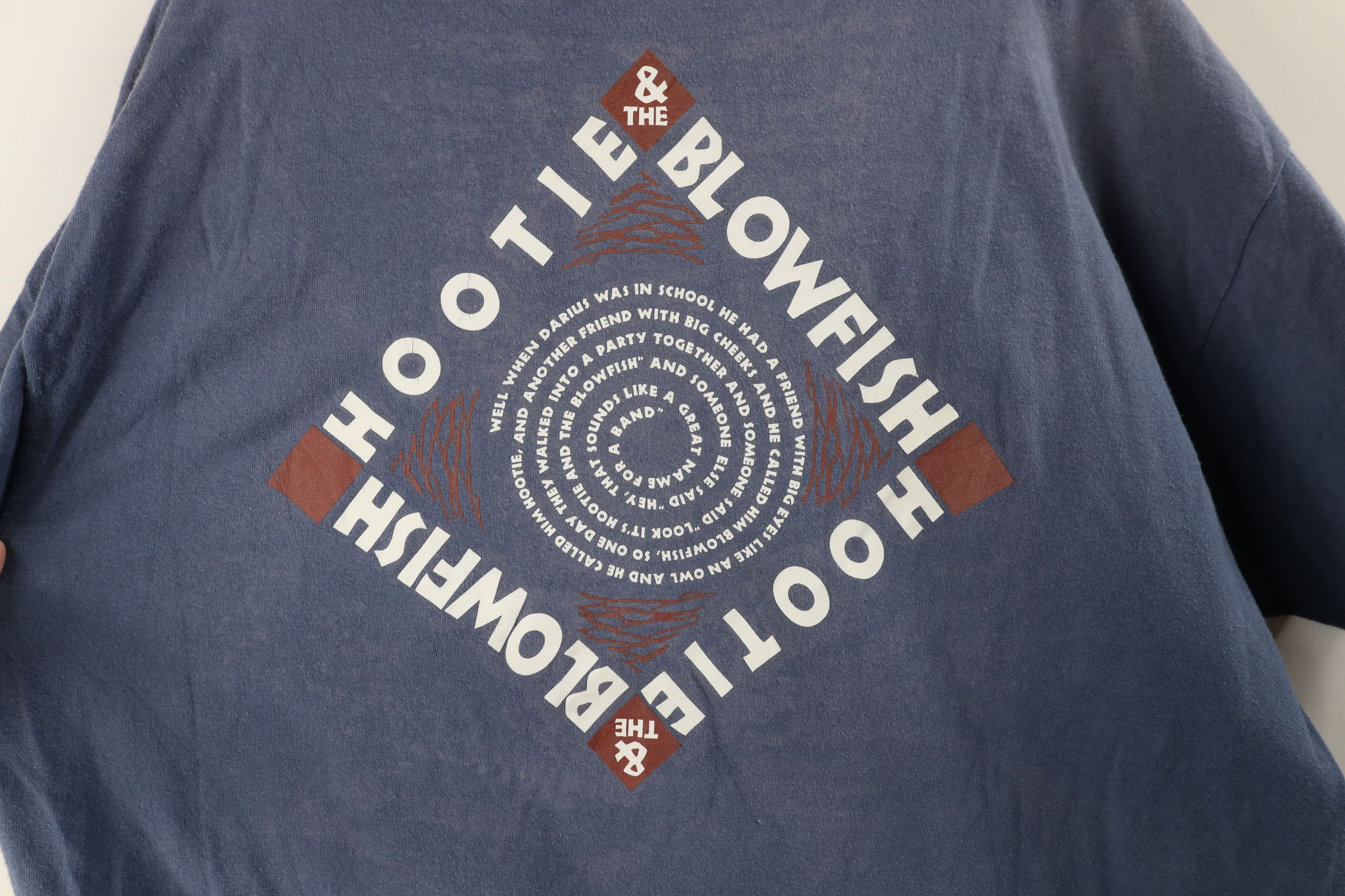 Vintage Vintage 90s Hootie & The Blowfish Band T-Shirt Blue HBF Size US XL / EU 56 / 4 - 9 Thumbnail