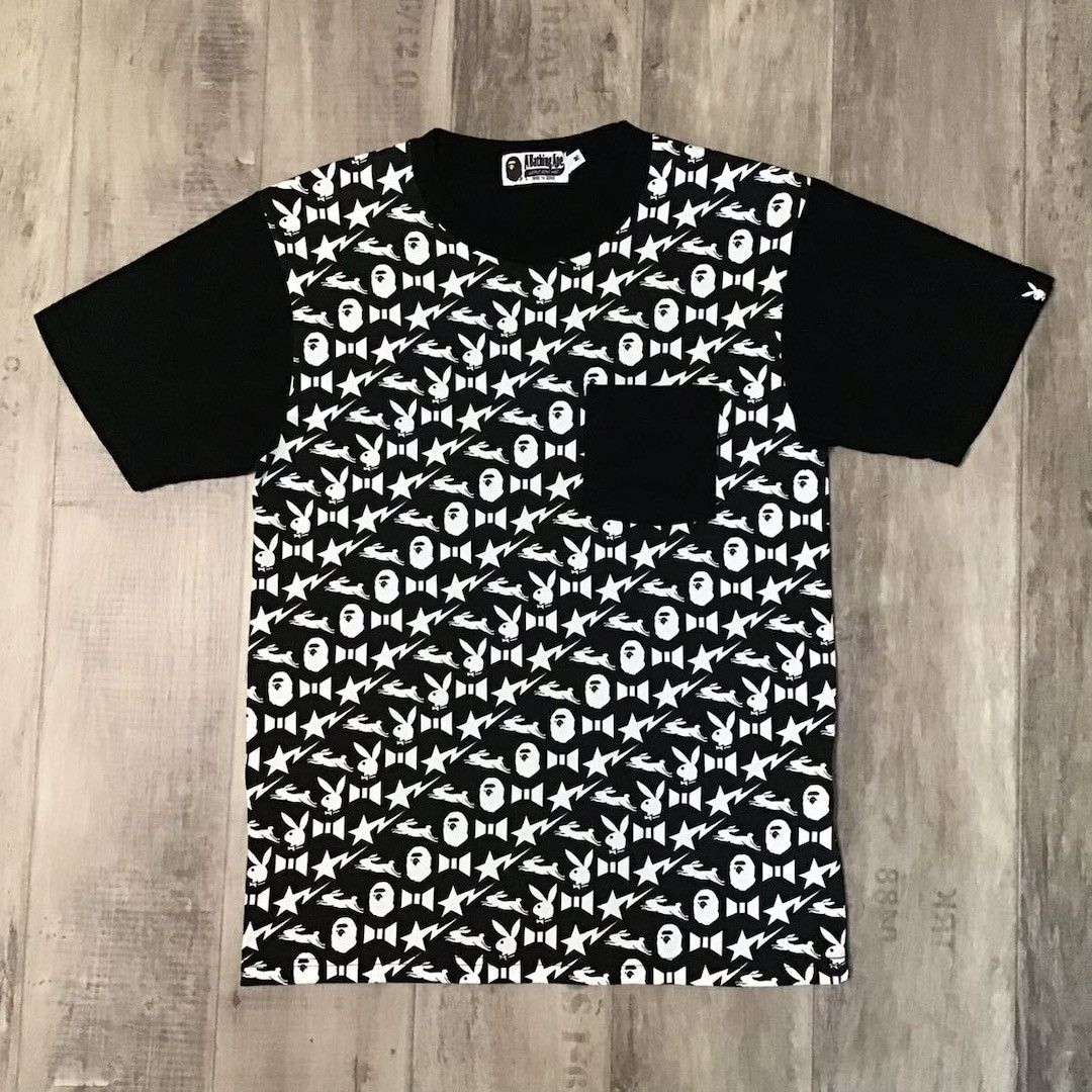 Bape × Playboy BAPE × Playboy Monogram T-shirt a bathing ape Size US M / EU 48-50 / 2 - 1 Thumbnail